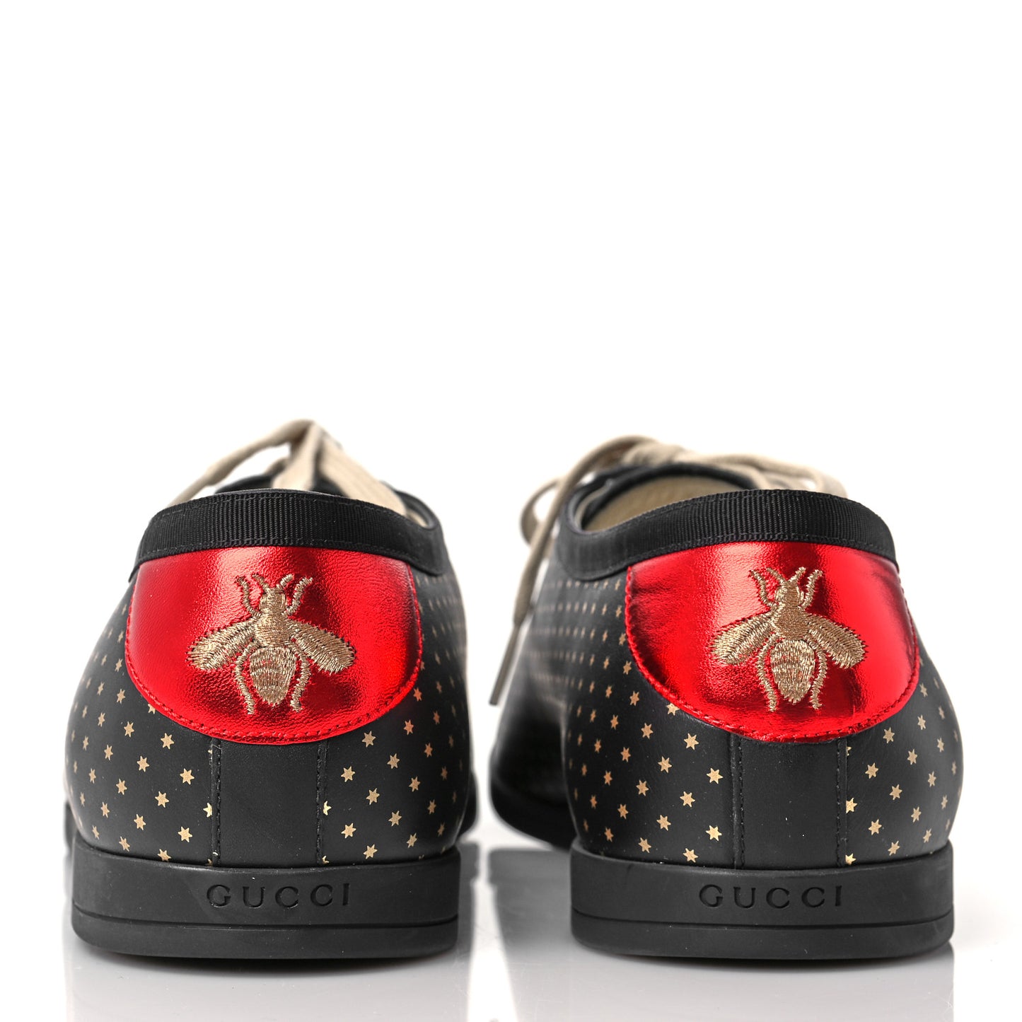 X SEGA Calfskin GUCCY Stars Mens Falacer Sneakers 12 Black