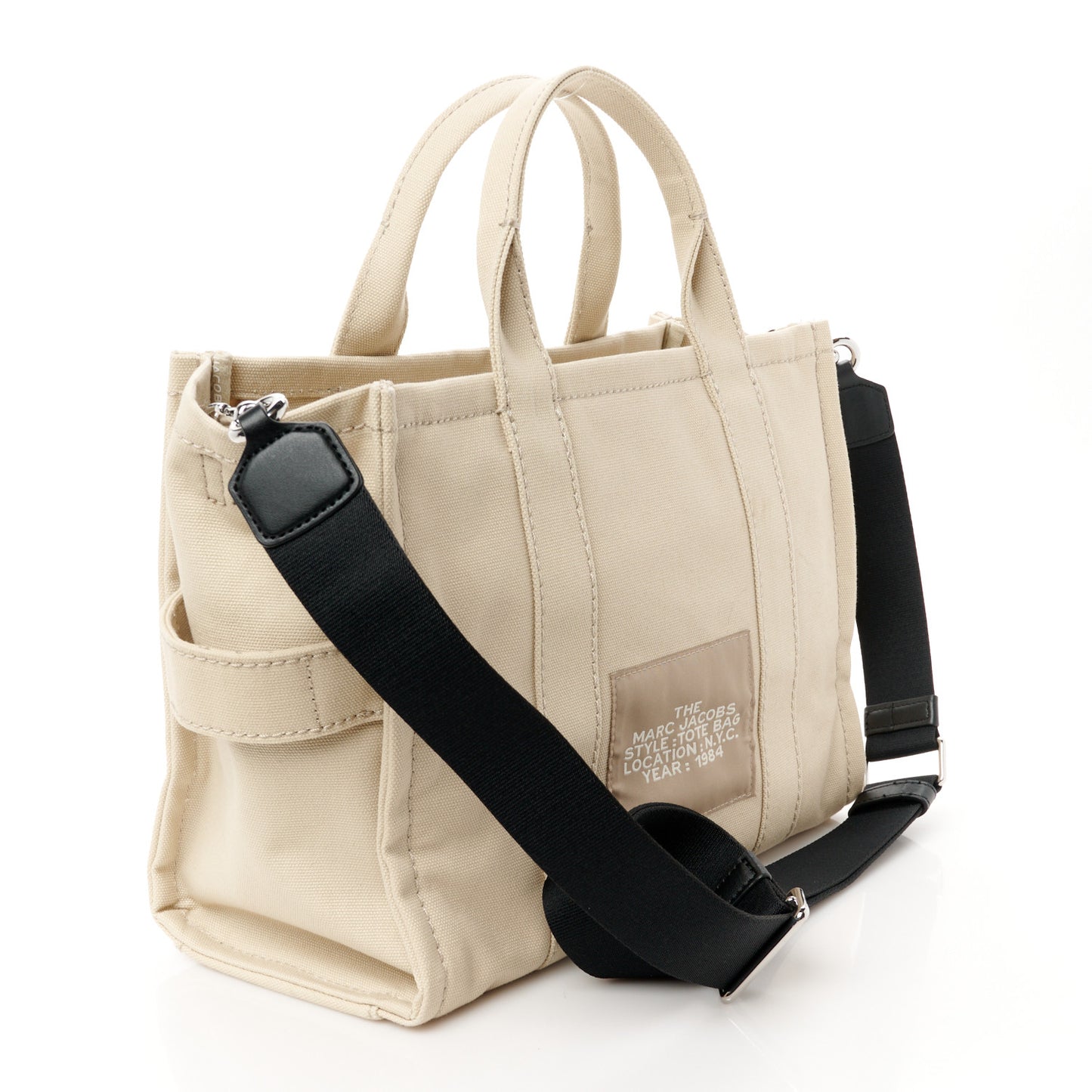 Cotton Canvas Medium The Traveler Tote Bag Beige