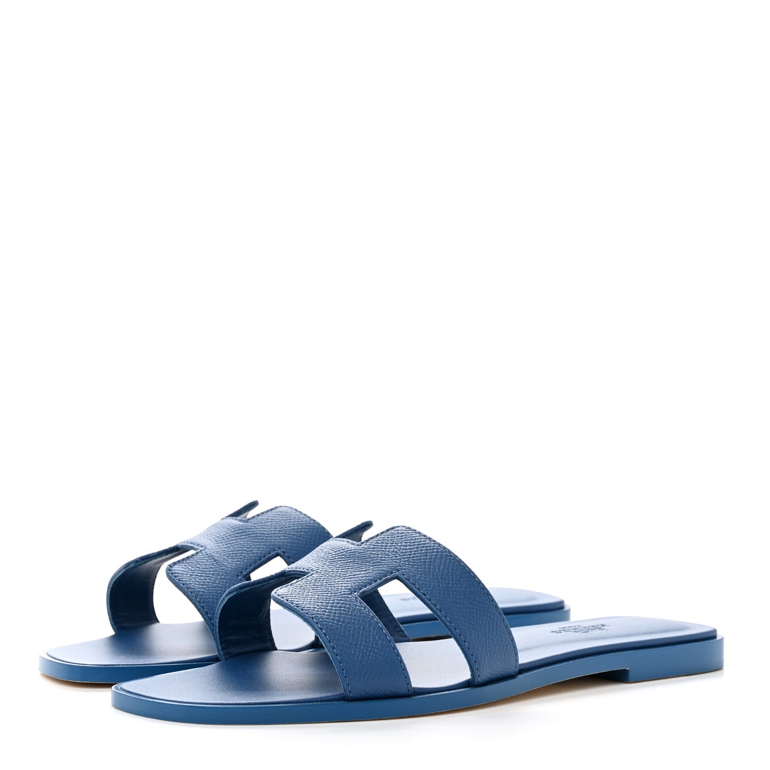 Hermes Epsom Oran Sandals 38.5 Bleu Bleuet 3 of 9