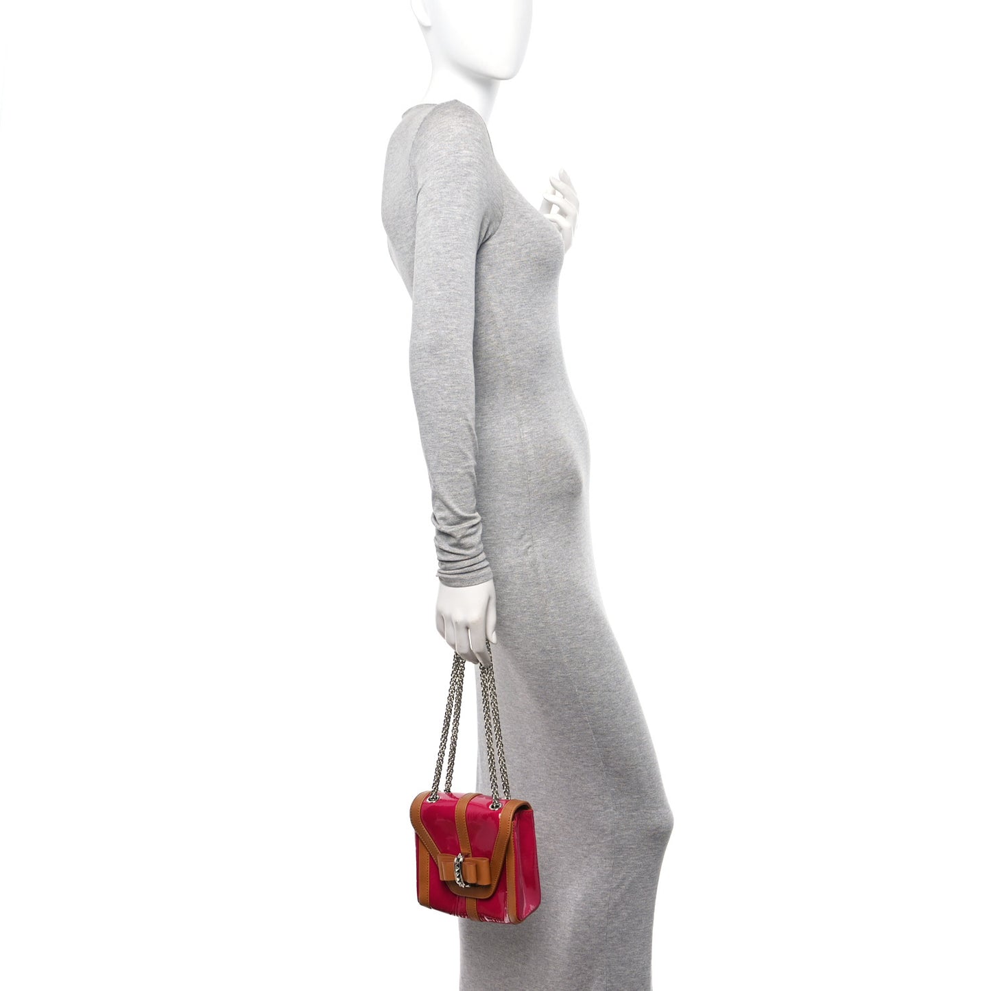 Patent Calfskin Sweety Charity Crossbody Bag Pink