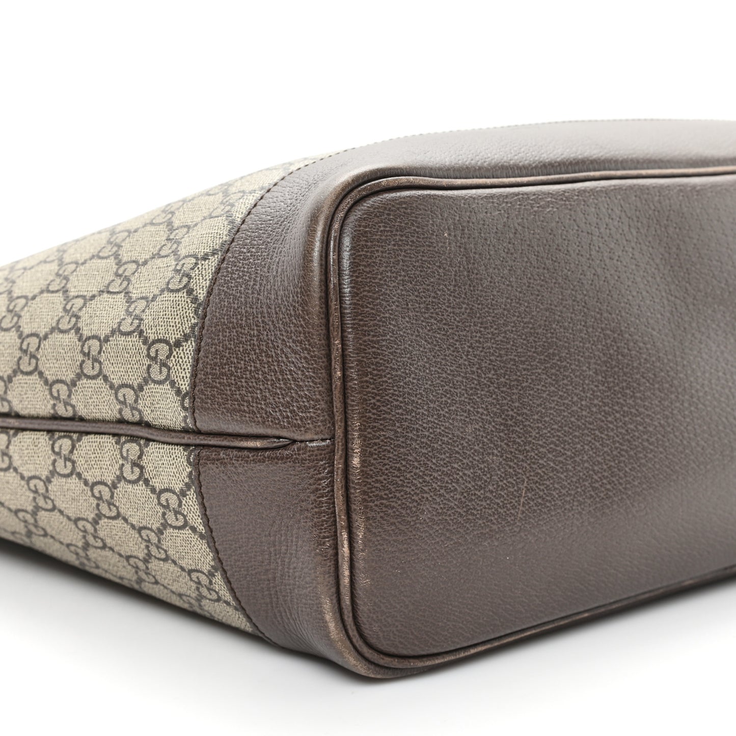 GG Supreme Monogram Textured Calfskin Medium Ophidia Shoulder Tote Bag Beige Ebony New Acero