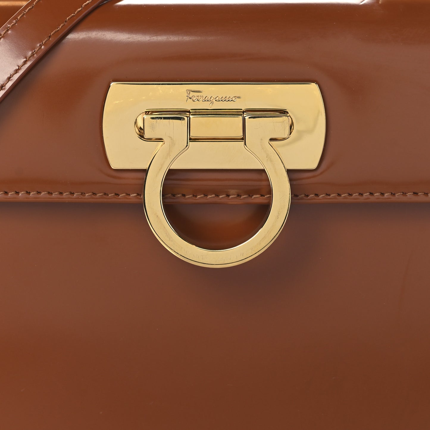 Brushed Off Calfskin Small Iconic Top Handle Cuoio
