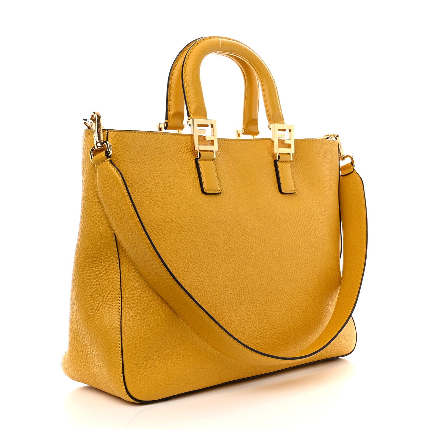 Cuoio Romano Selleria Medium FF Tote Sunflower