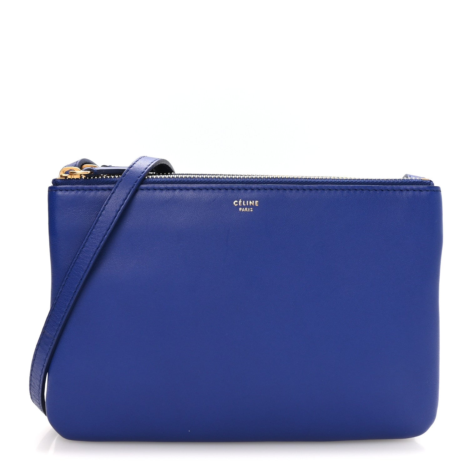 Celine Lambskin Small Trio Crossbody Bag Indigo 1905531 – FASHIONPHILE