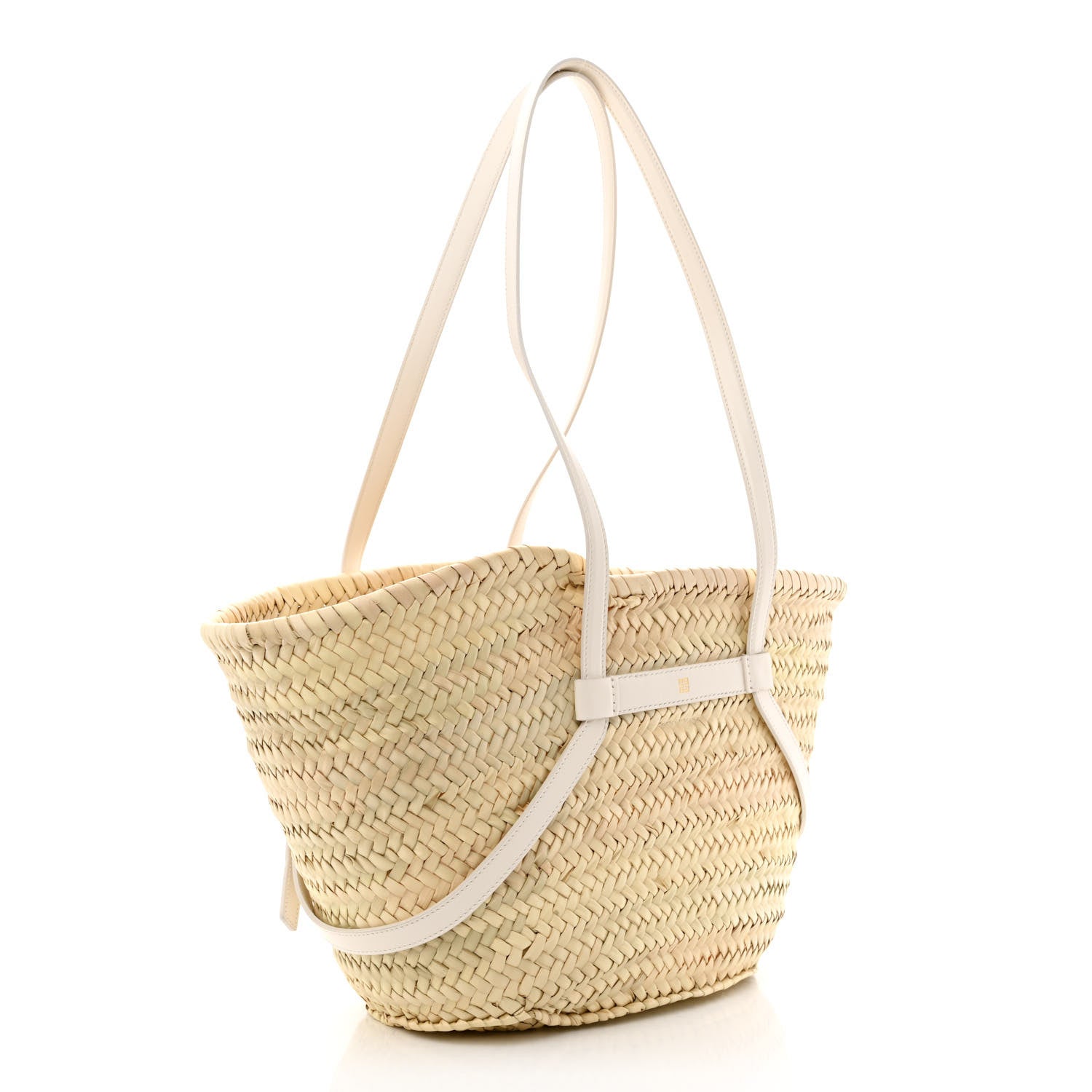 Givenchy Raffia Woven Calfskin Voyou Basket Bag White 3 of 10