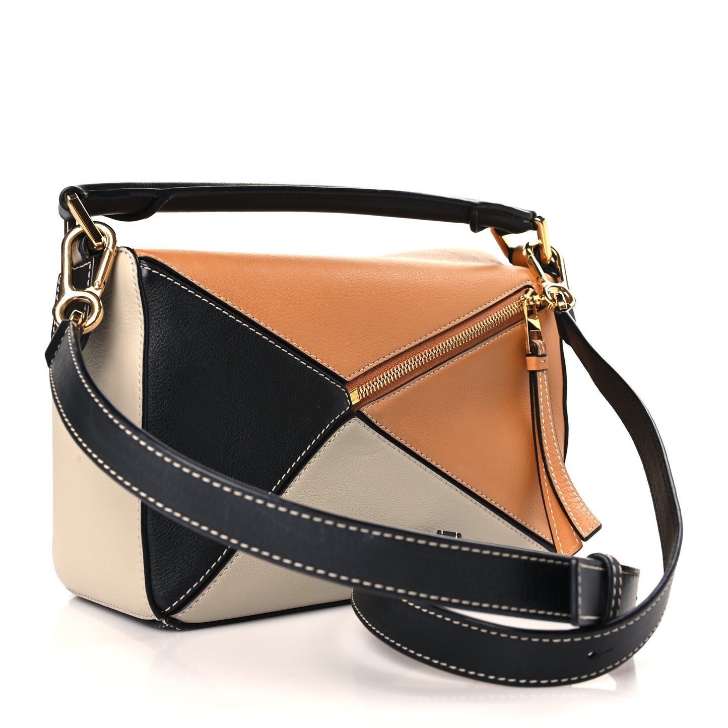 Calfskin Small Puzzle Bag Amber Light Oat