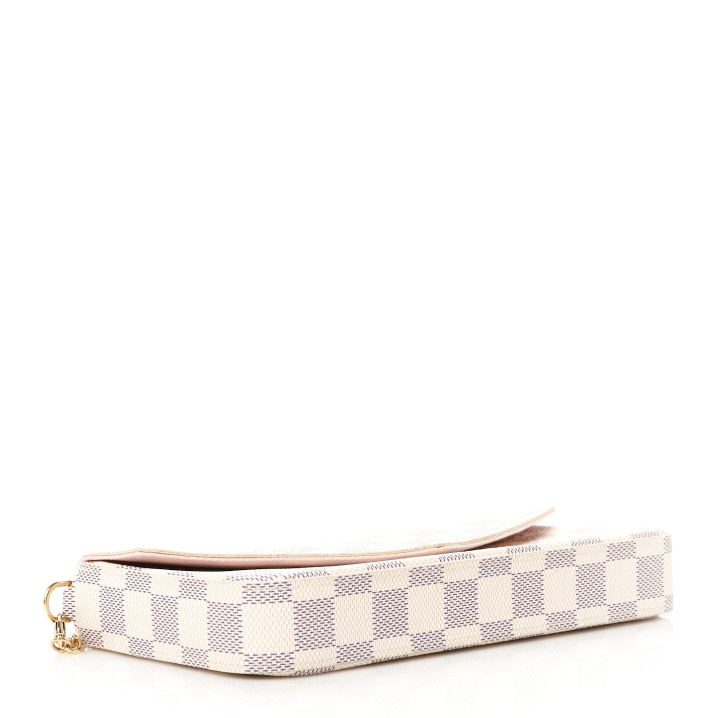 Damier Azur Pochette Felicie Chain Wallet Rose Ballerine