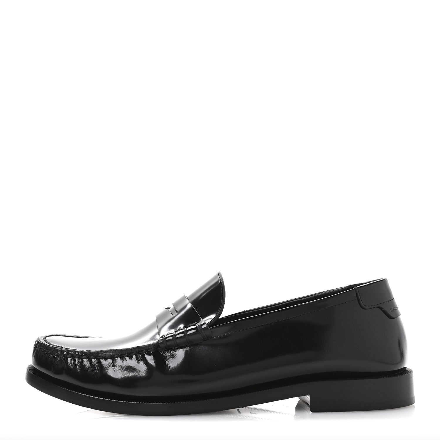 Saint Laurent Calfskin Penny Loafers 38 Black 1711290 