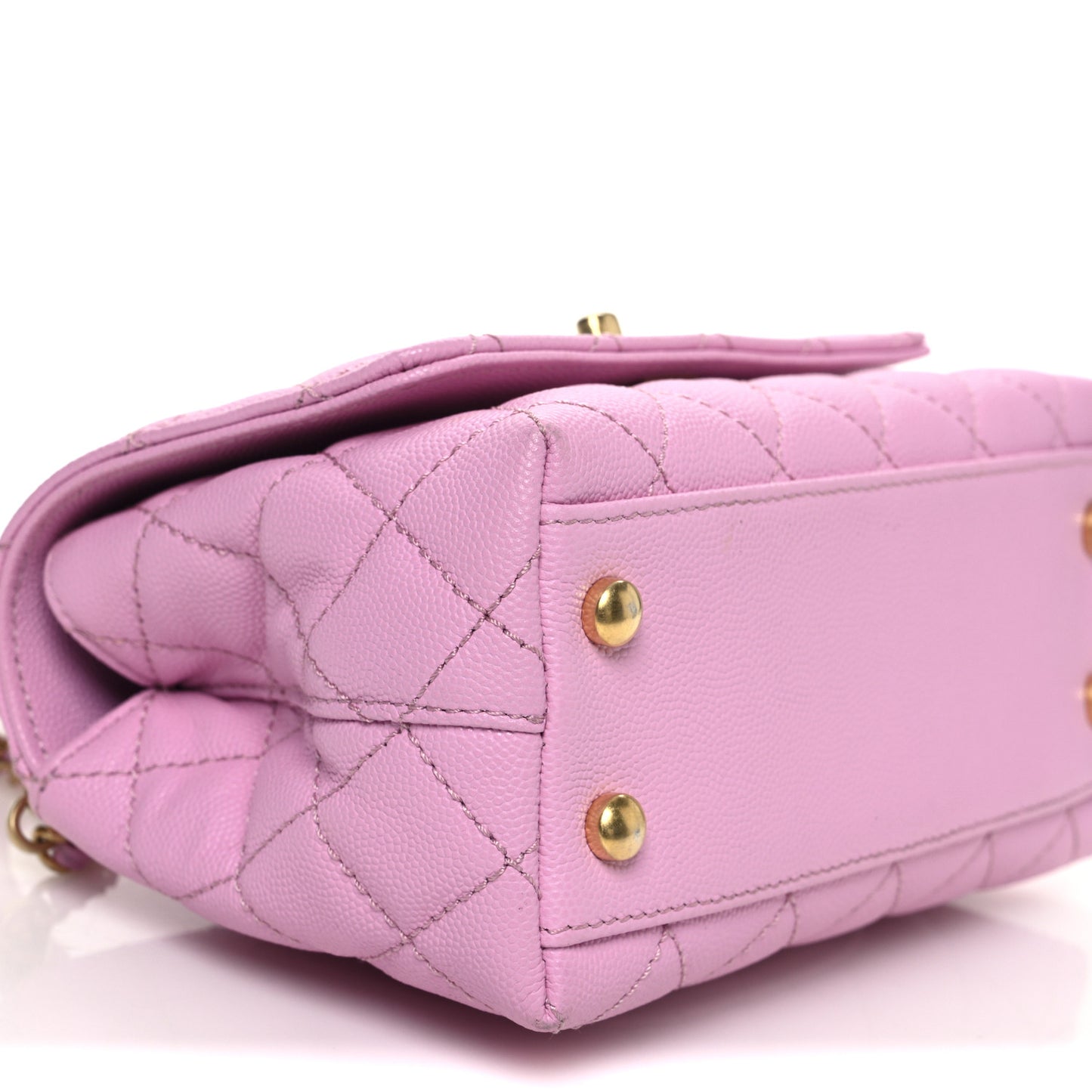 Caviar Quilted Extra Mini Coco Chain Handle Flap Pink
