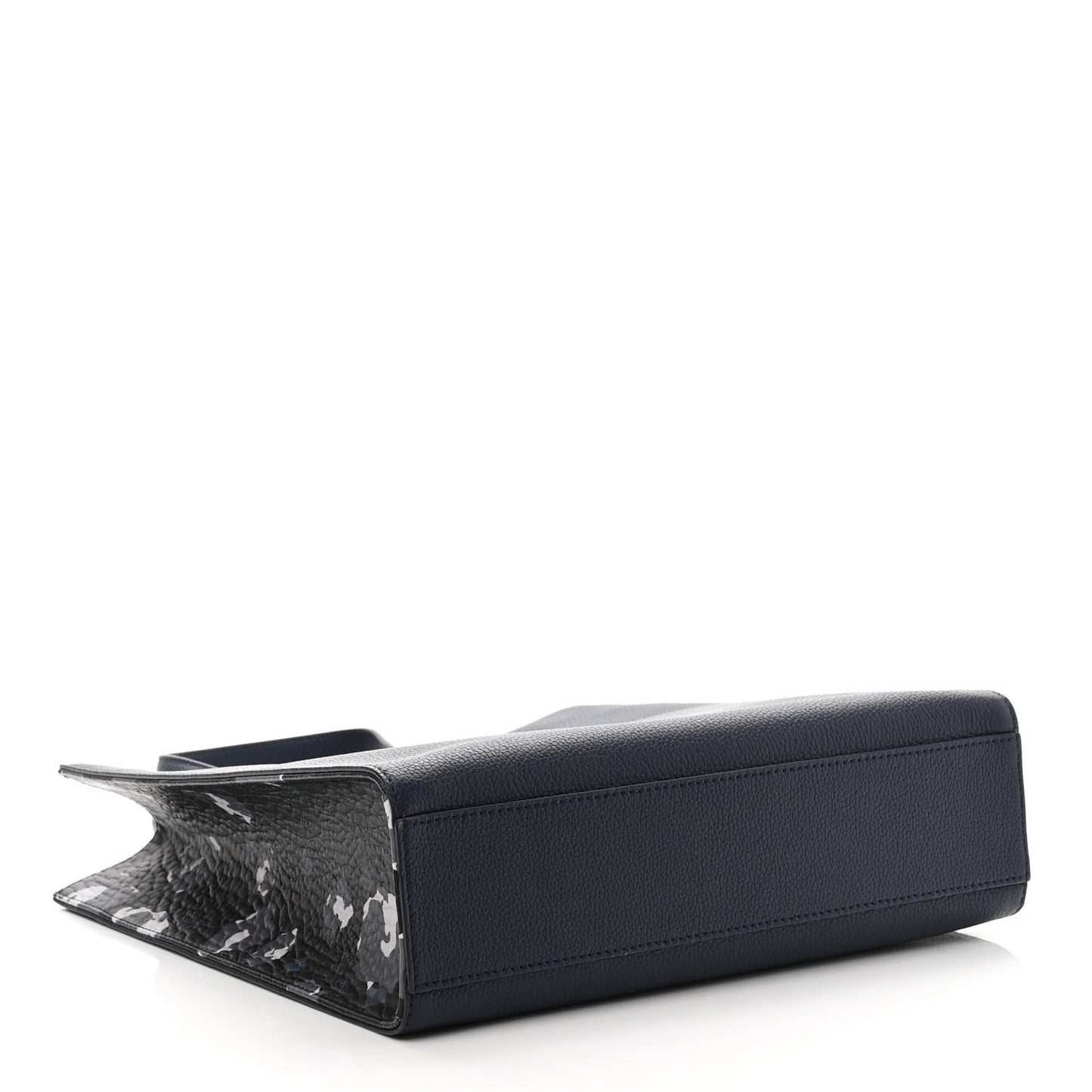 Grained Calfskin Camouflage Small Tote Black Camo