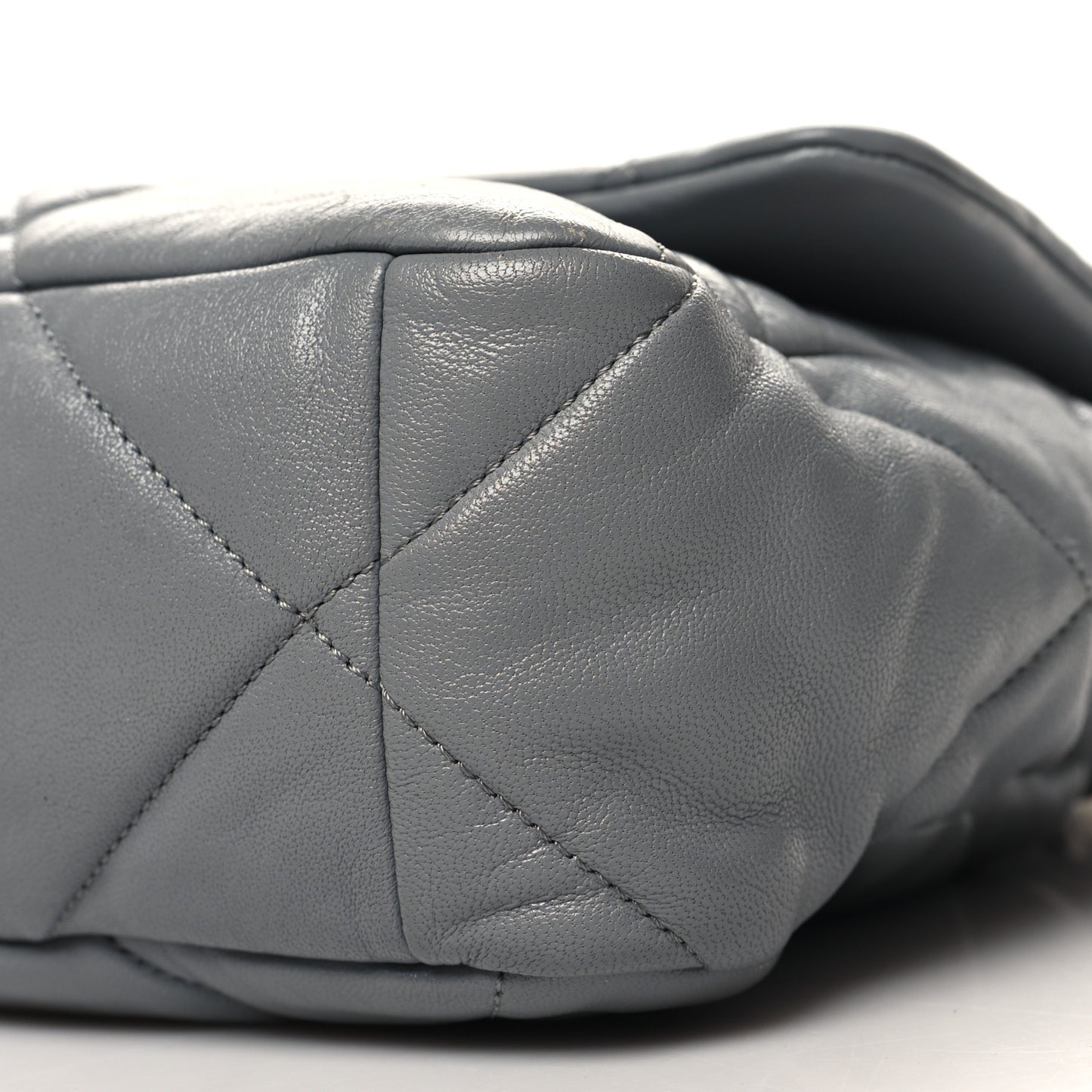 Lambskin Quilted Large Chanel 19 Flap Grey