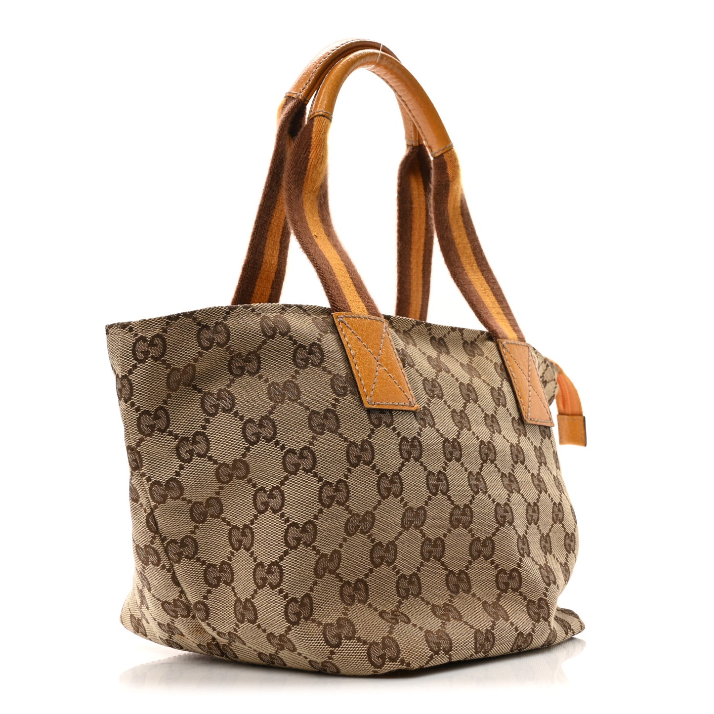 GG Monogram Small Web Handle Bucket Tote Yellow