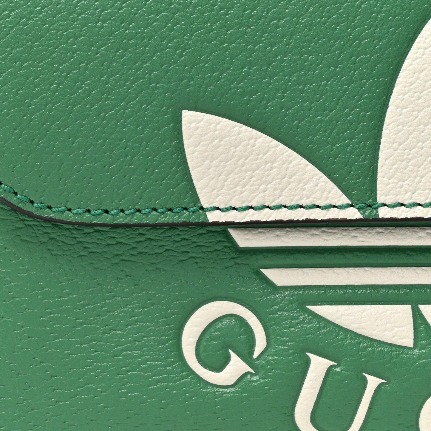 X ADIDAS Textured Dollar Calfskin Belt Bag Green