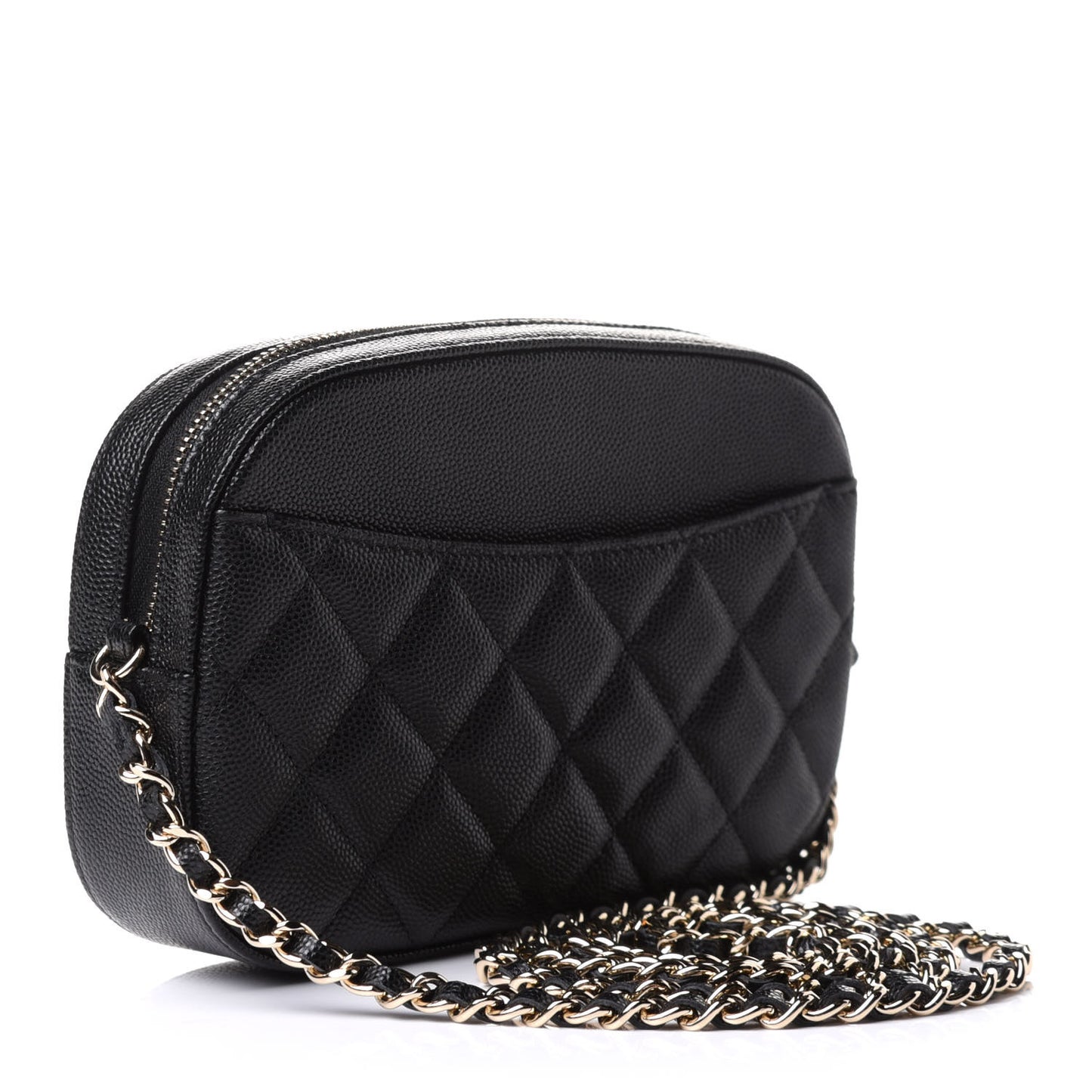 Caviar Quilted Vanity With Chain Black