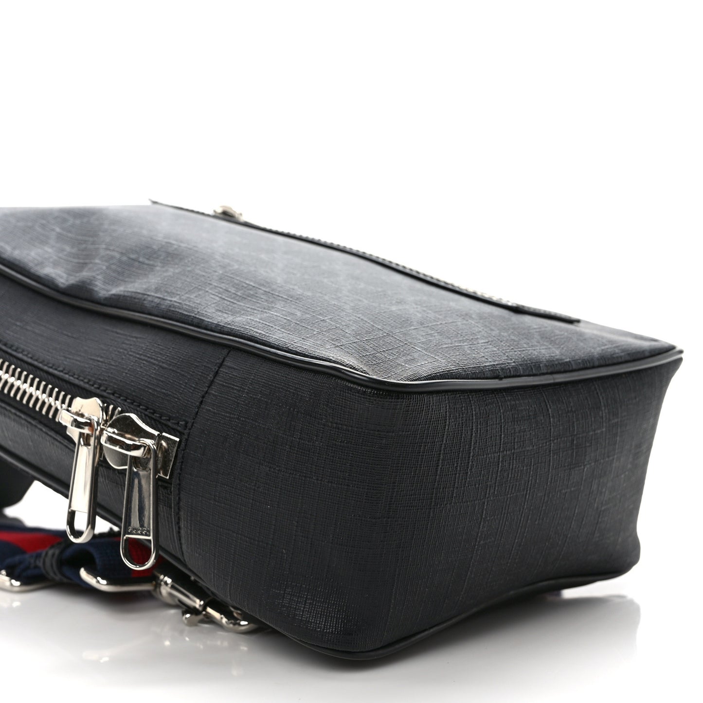 GG Supreme Monogram Web Belt Bag Black Grey