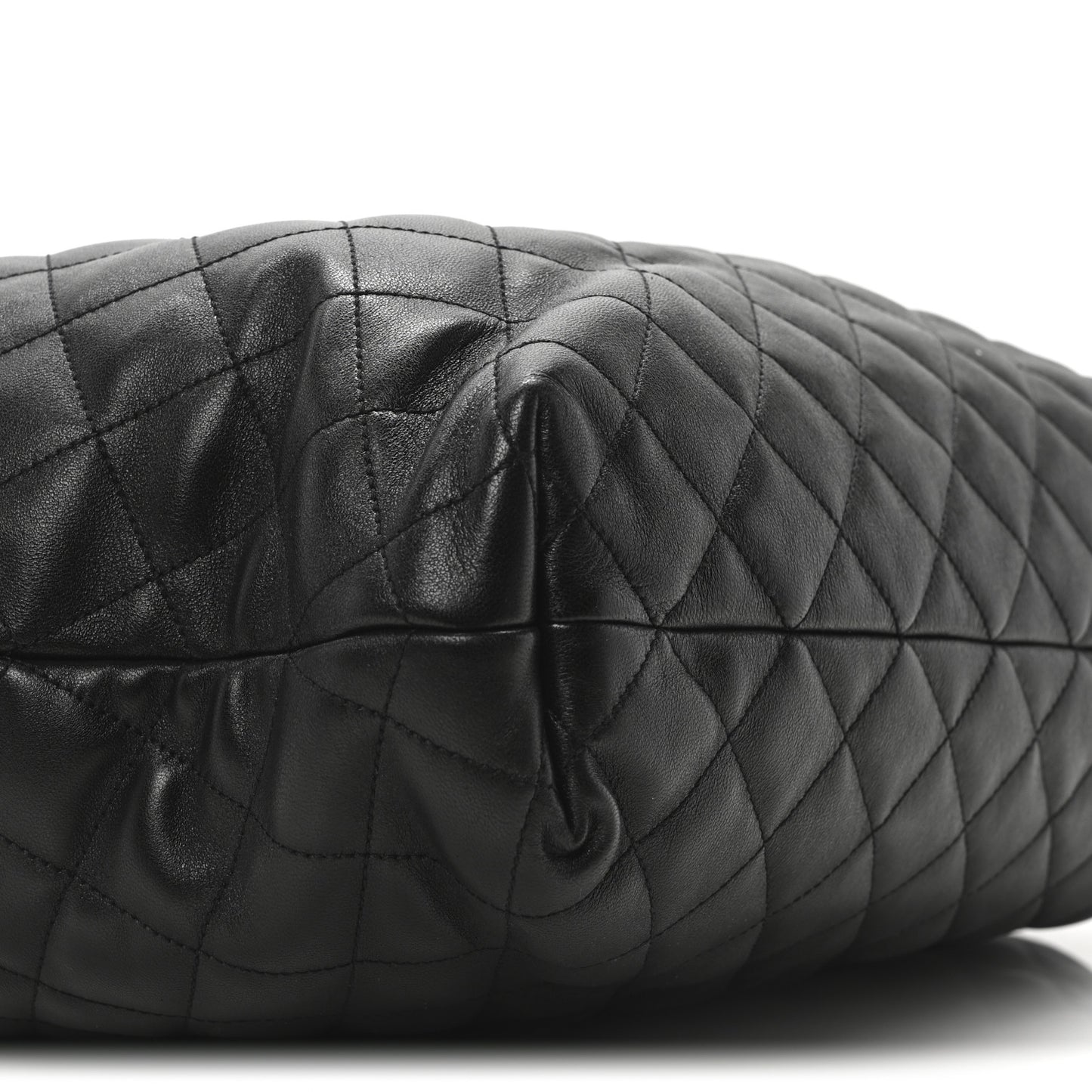 Lambskin Quilted Maxi Icare Shopping Tote Black