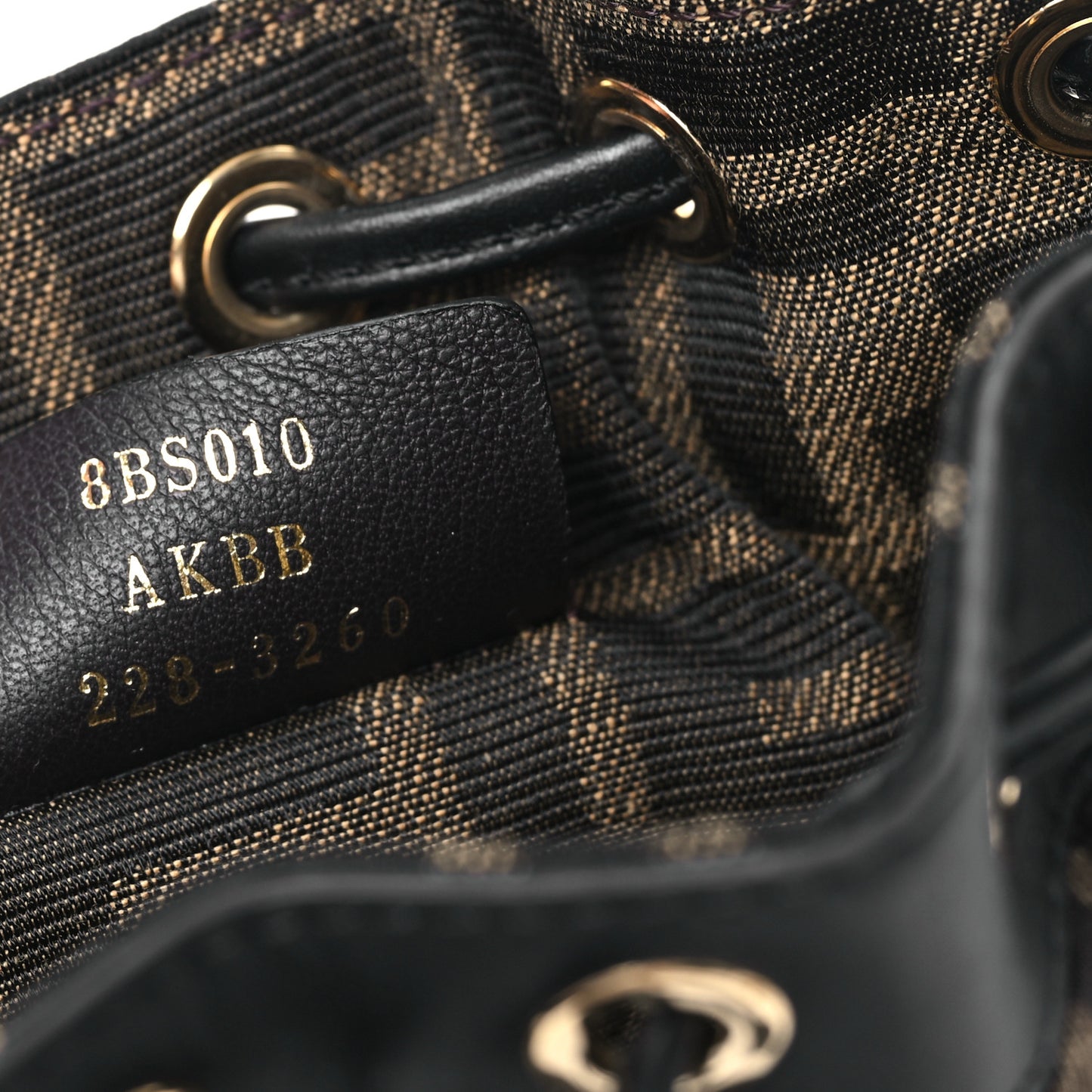 Silk Vitello King FF 1974 Quilted Mini Mon Tresor Bucket Bag Tobacco Moro