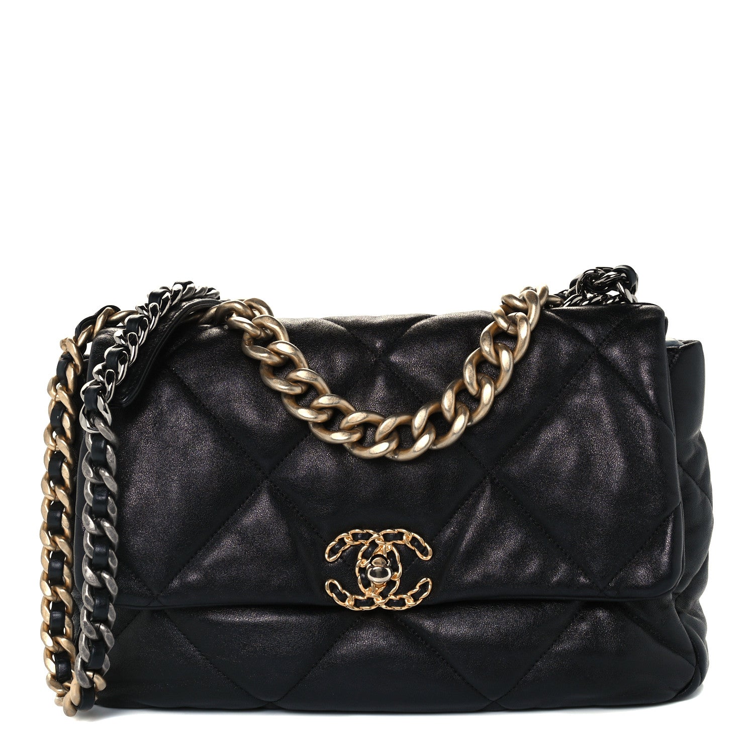 Chanel Lambskin Quilted Large Chanel 19 Flap Black 1 of 10