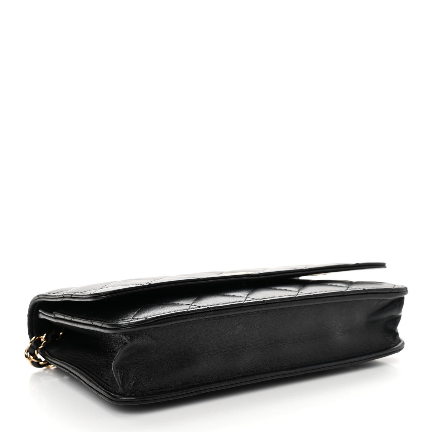 Lambskin Quilted Wallet On Chain WOC Black