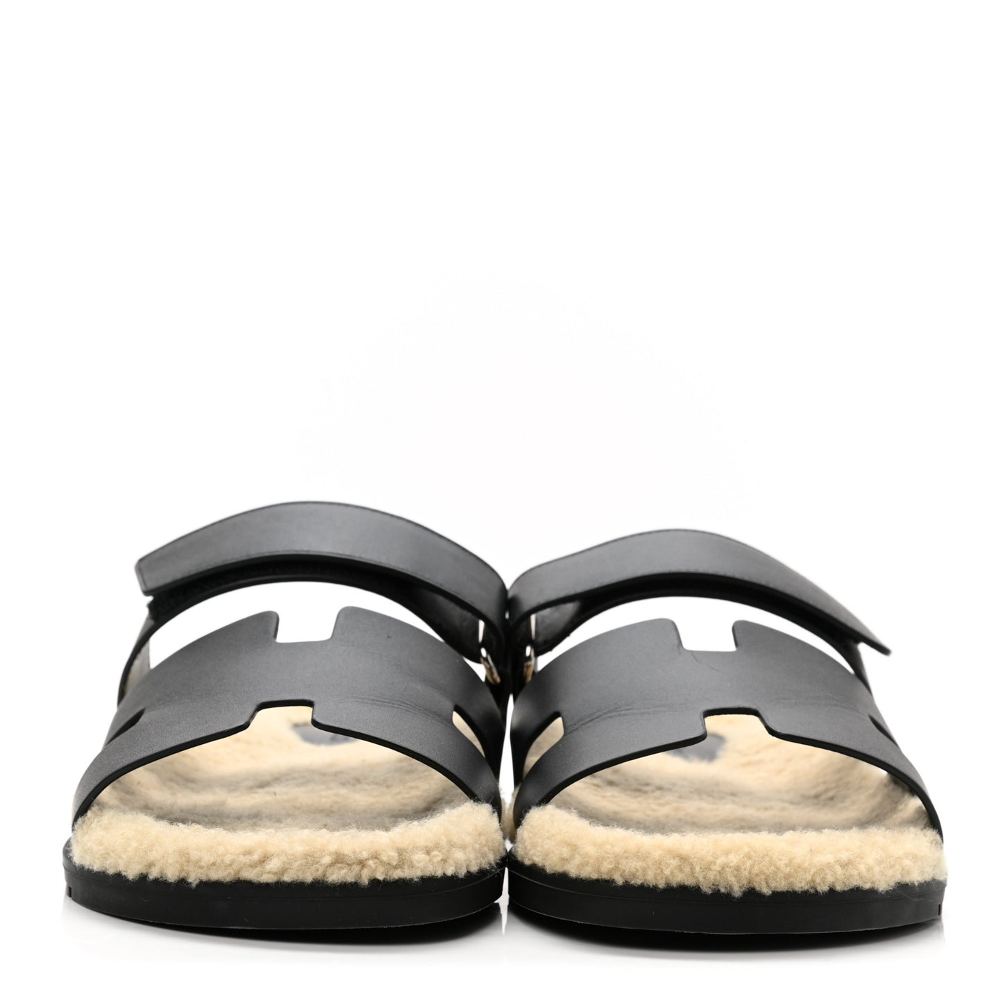 Veau Indios Woolskin Mens Chypre Sandals 42 Black Ecru