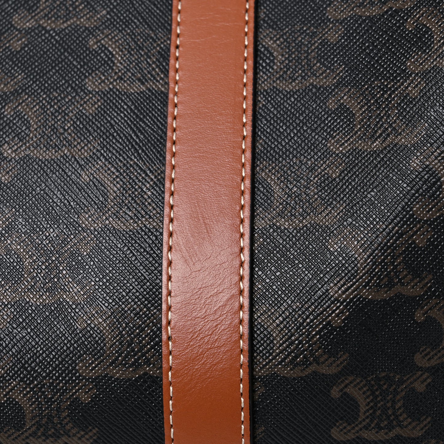 Triomphe Canvas Calfskin Boston Bag Tan