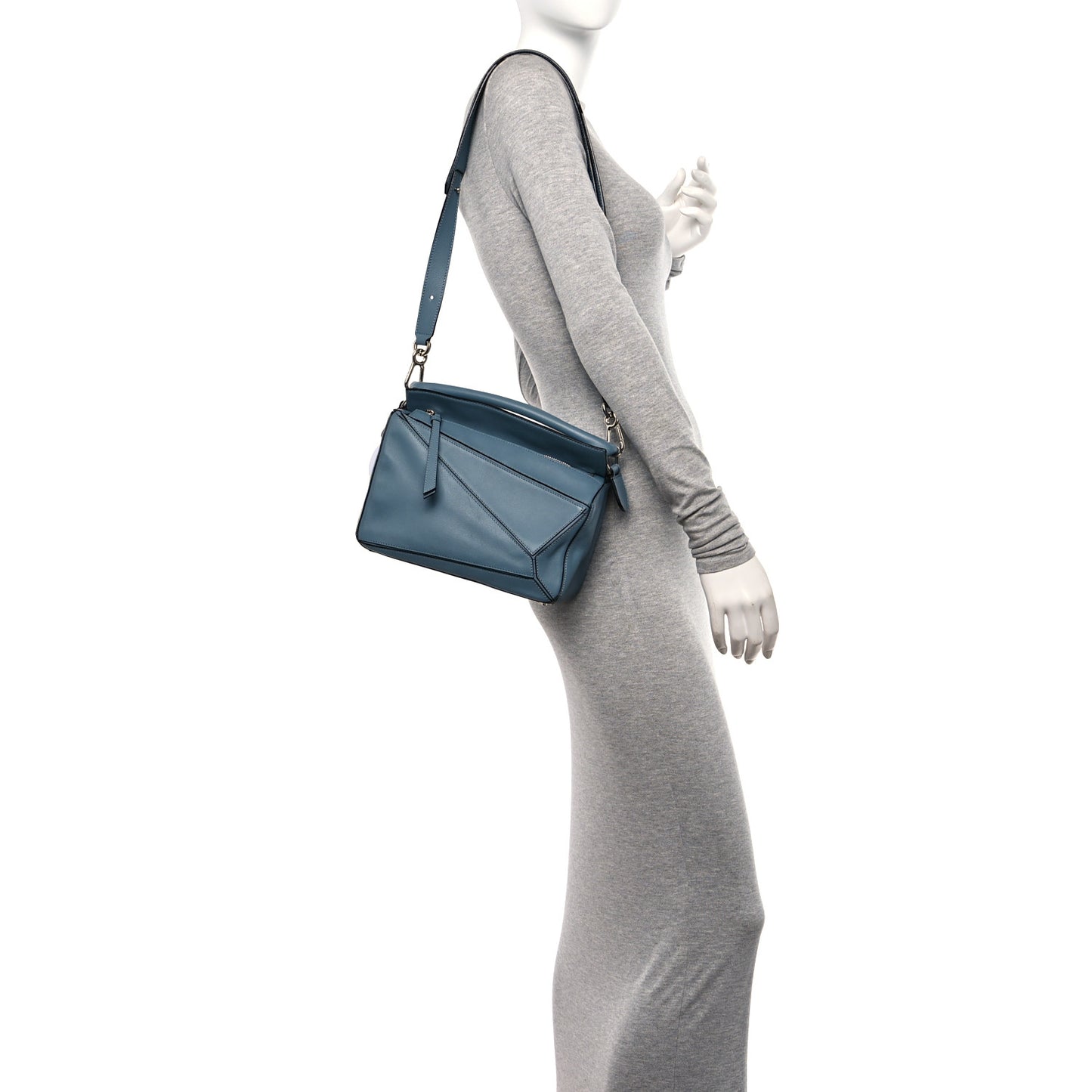 Calfskin Small Puzzle Bag Stone Bue