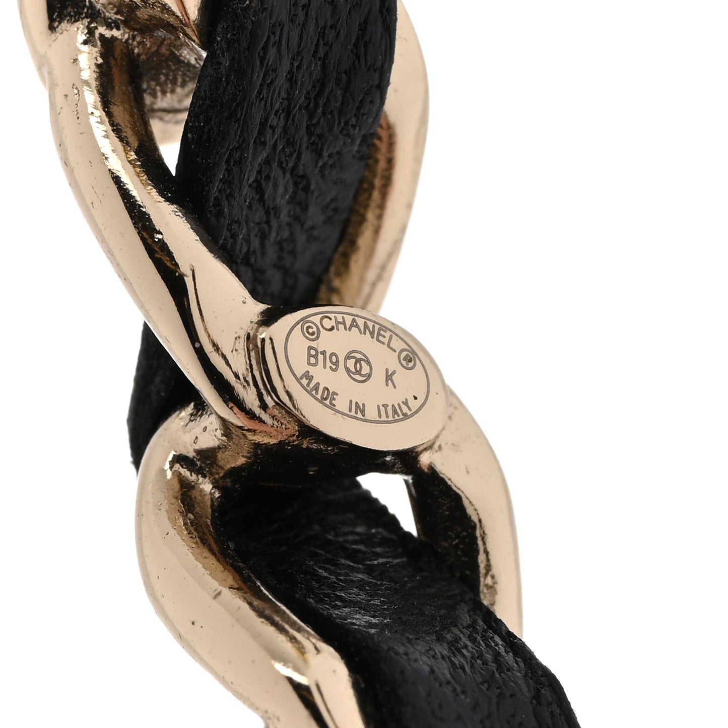 Lambskin Pearl More Is More CC Chain Hoop Earrings Gold Black