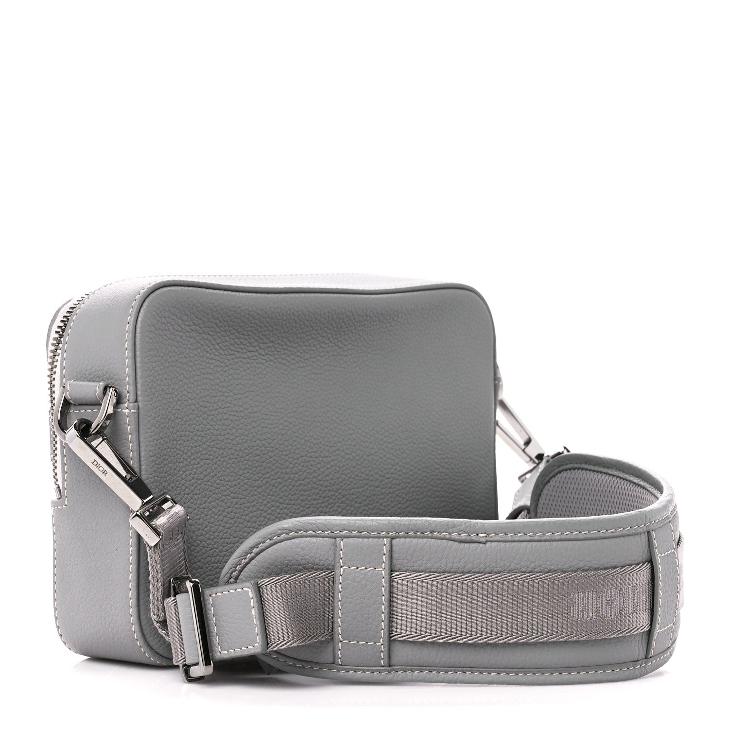 Christian Dior X BIRKENSTOCK Grained Calfskin Embroidered Safari Messenger Grey White 3 of 10