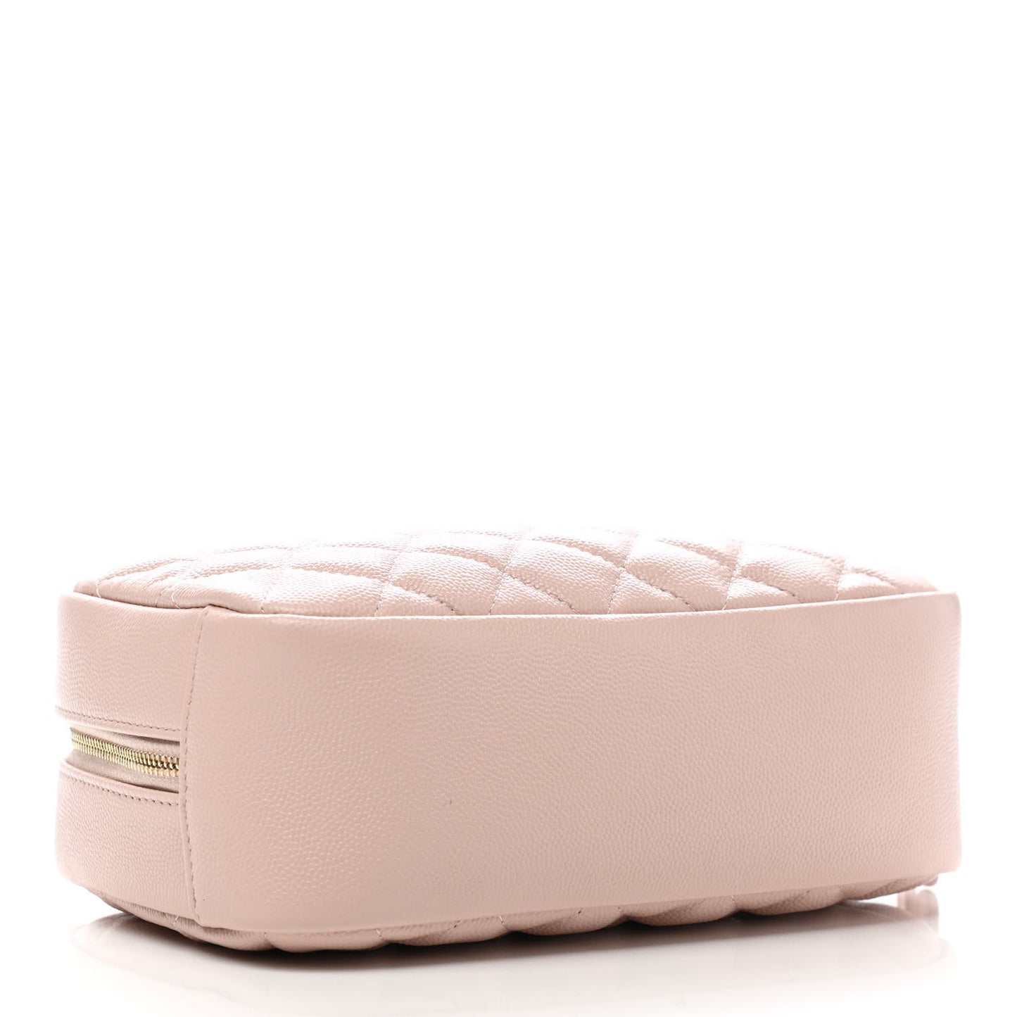 Caviar Quilted Medium Curvy Pouch Cosmetic Case Light Pink