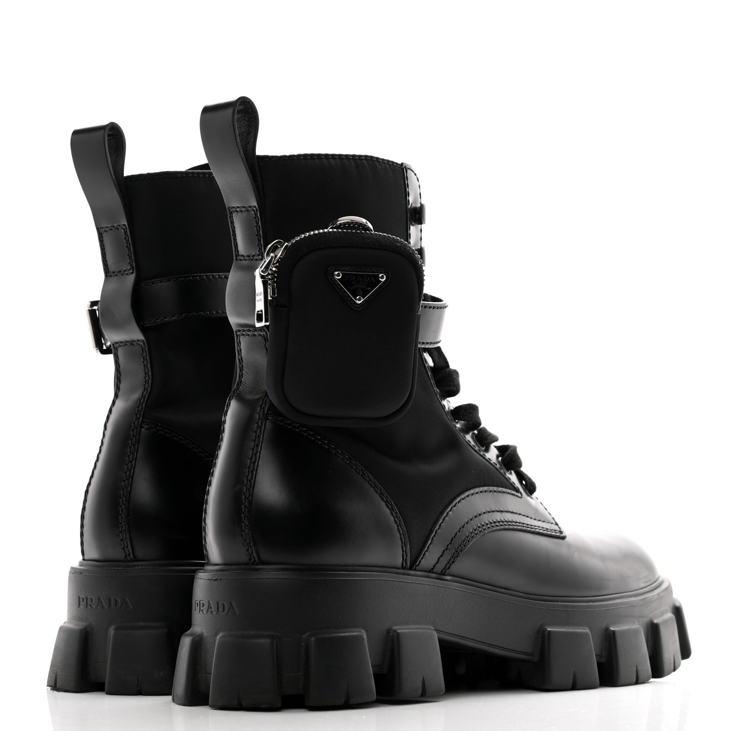 Spazzolato Rois Re-Nylon Metal Triangle Logo Mens Monolith Pouch Pocket 60mm Combat Boots 11 Black