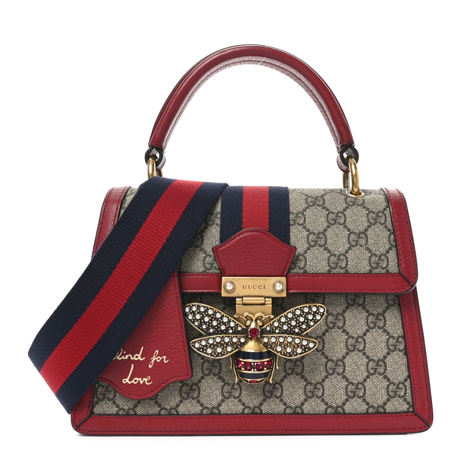 Gucci GG Supreme Monogram Small Queen Margaret Top Handle Bag Red