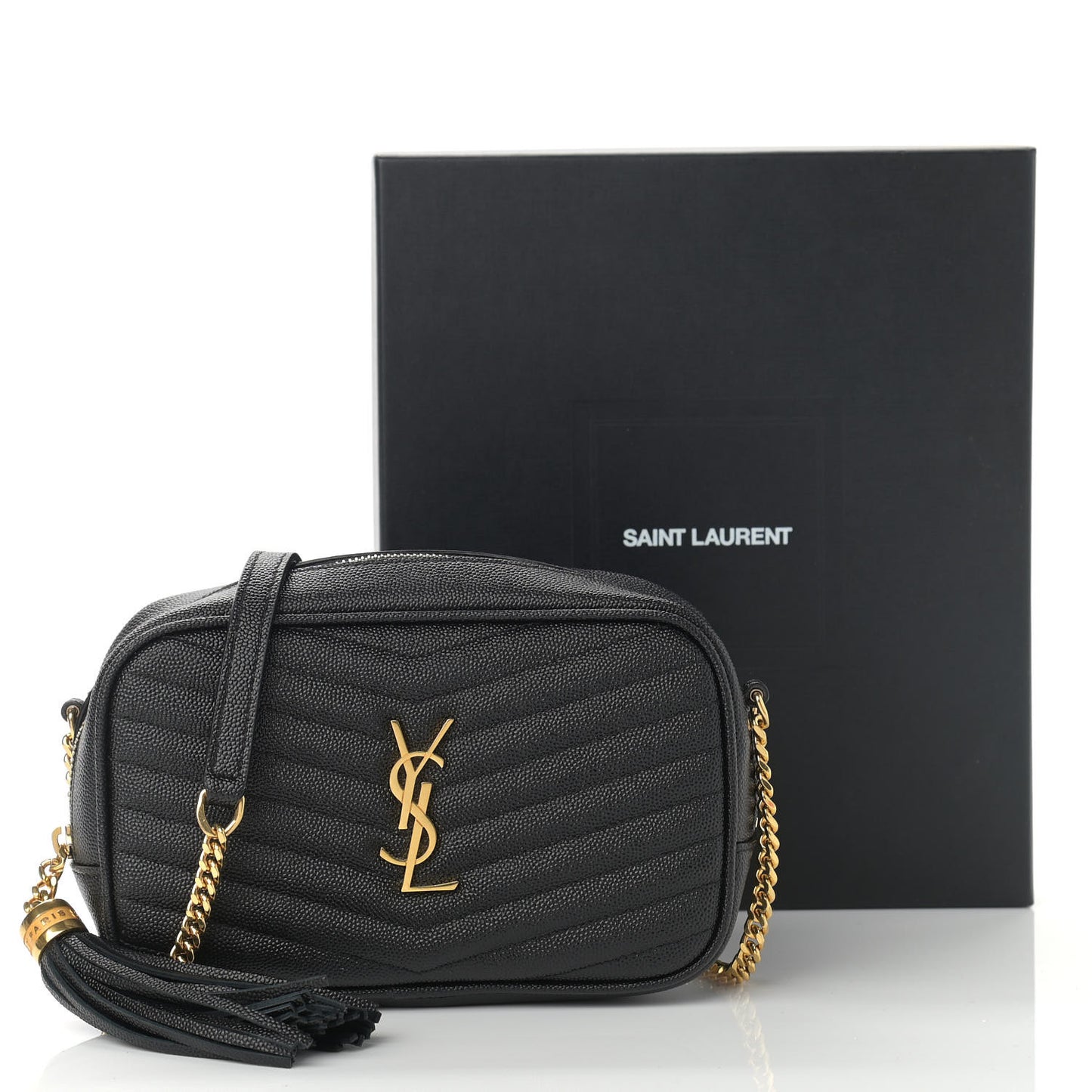 Grain De Poudre Matelasse Monogram Mini Lou Camera Bag Black