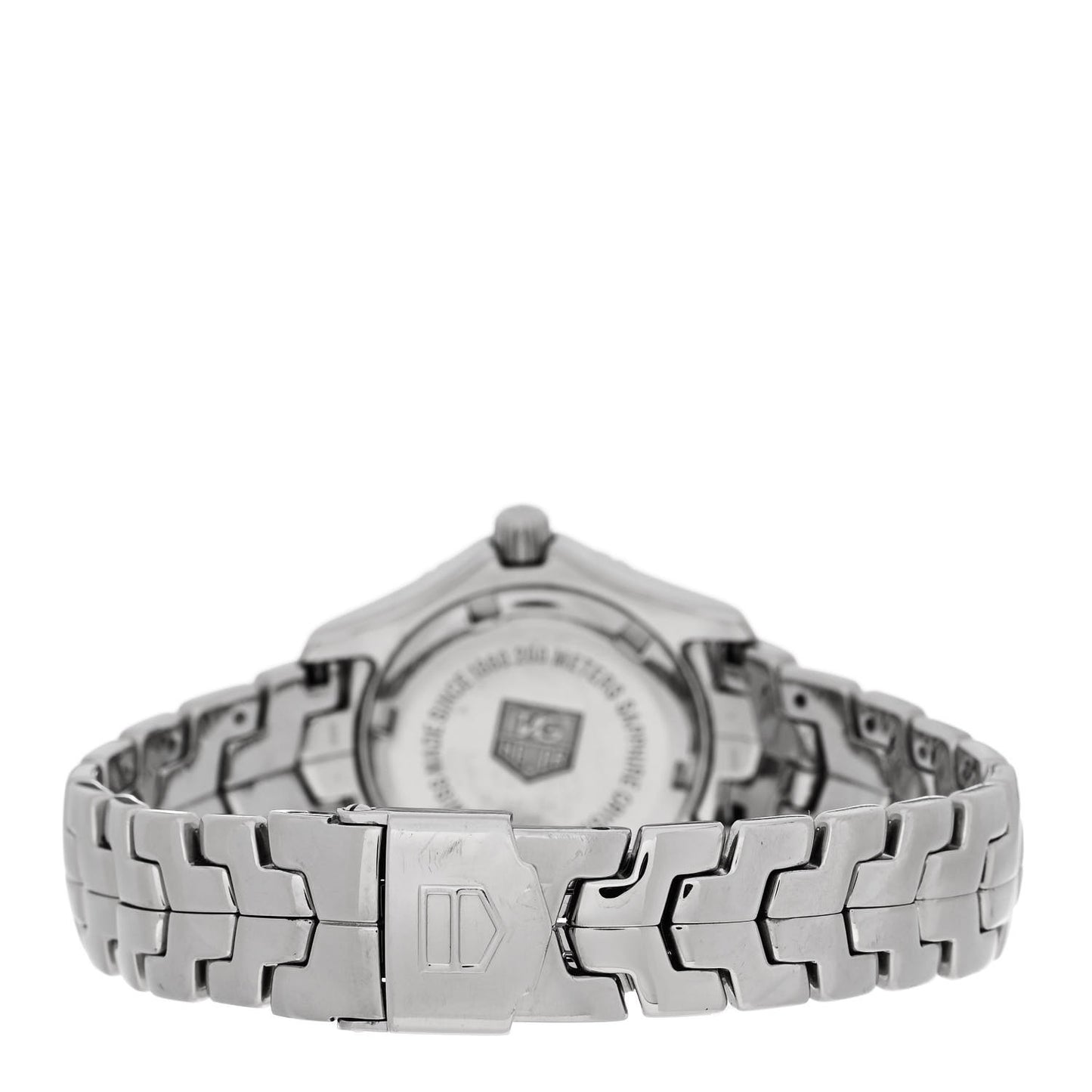 Stainless Steel Diamond 27mm Link Quartz Watch Black WJ1318-0