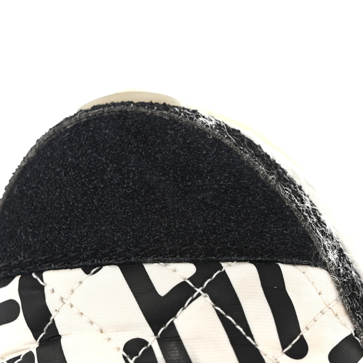Nylon Suede Calfskin Printed Sneakers 38 White Black