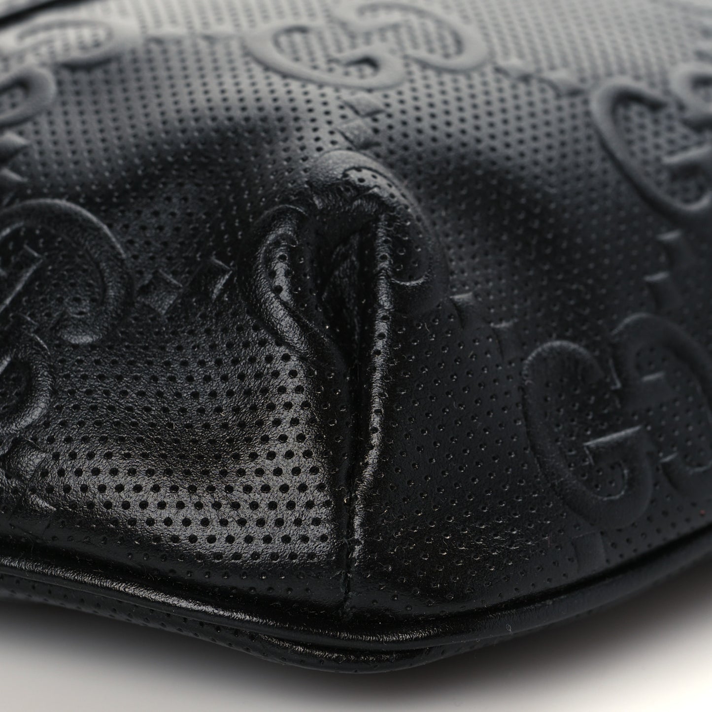 Calfskin GG Tennis Embossed Belt Bag Black