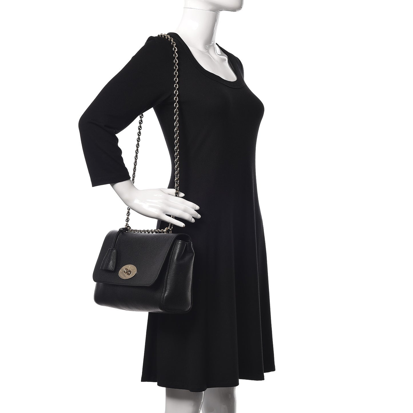 Glossy Goatskin Small Lily Flap Black