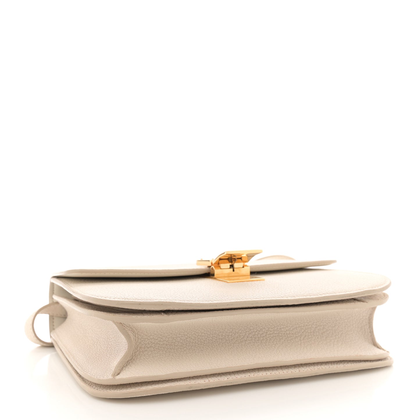 Goatskin Medium Classic Box Flap Bag White