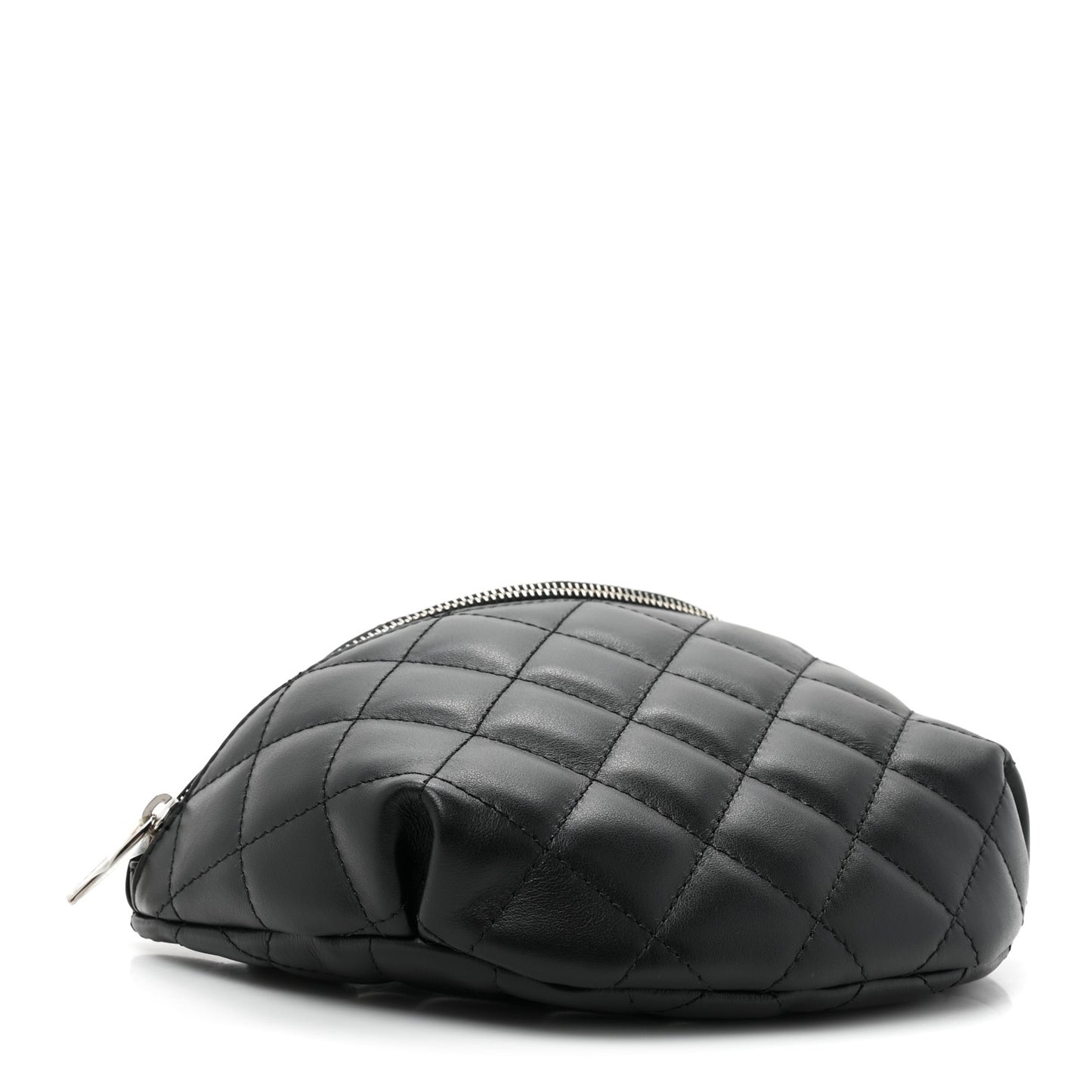 Calfskin Quilted Waist Belt Bag Black