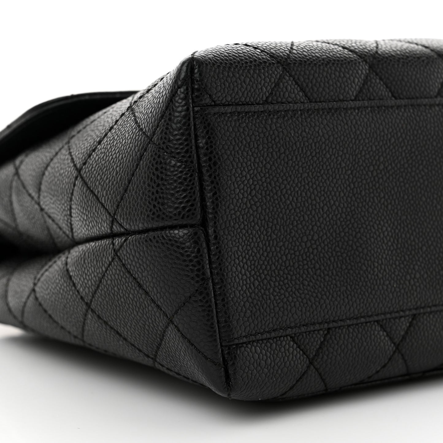Caviar Quilted Jumbo Kelly Flap Black