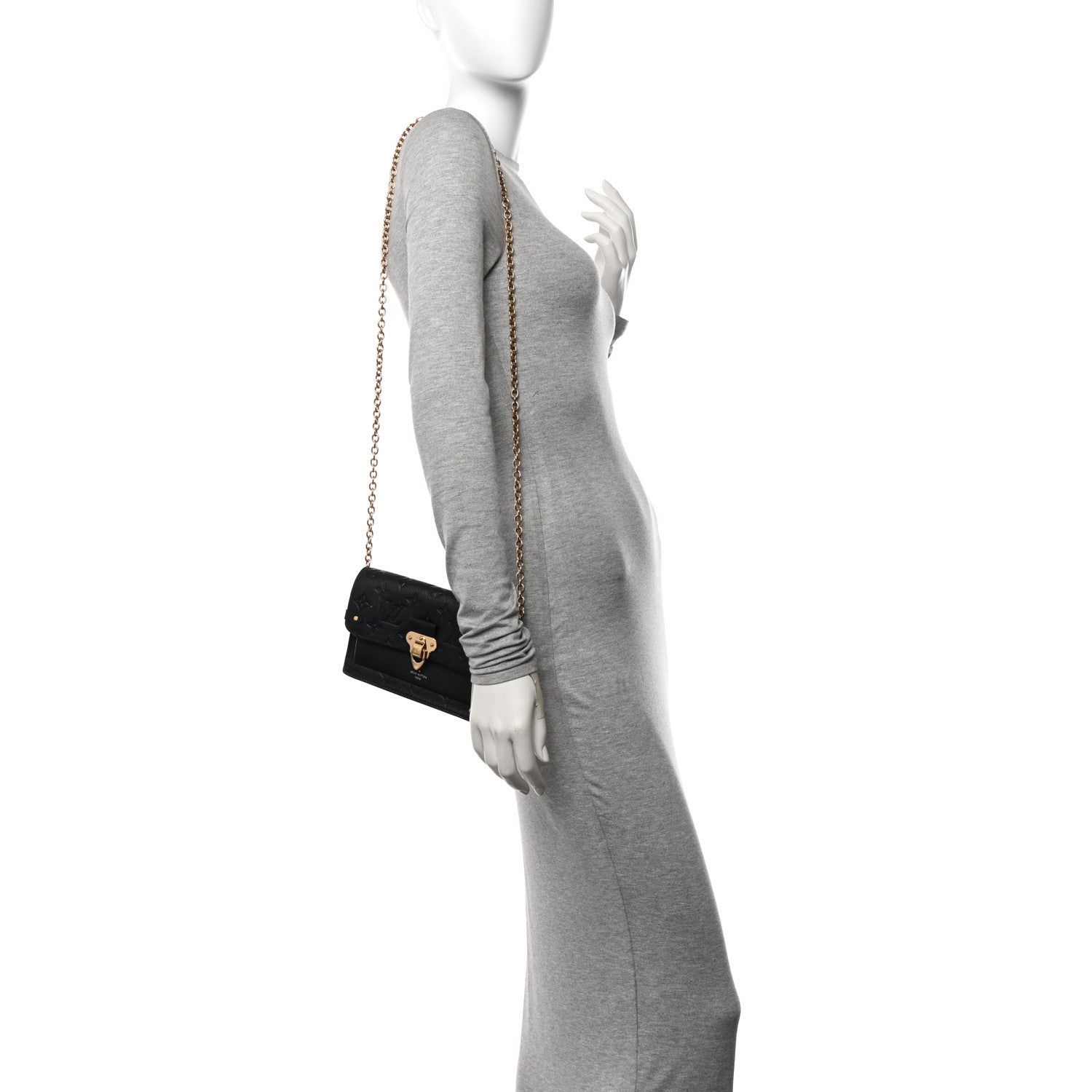 Louis Vuitton Empreinte Vavin Chain Wallet Black 2 of 9