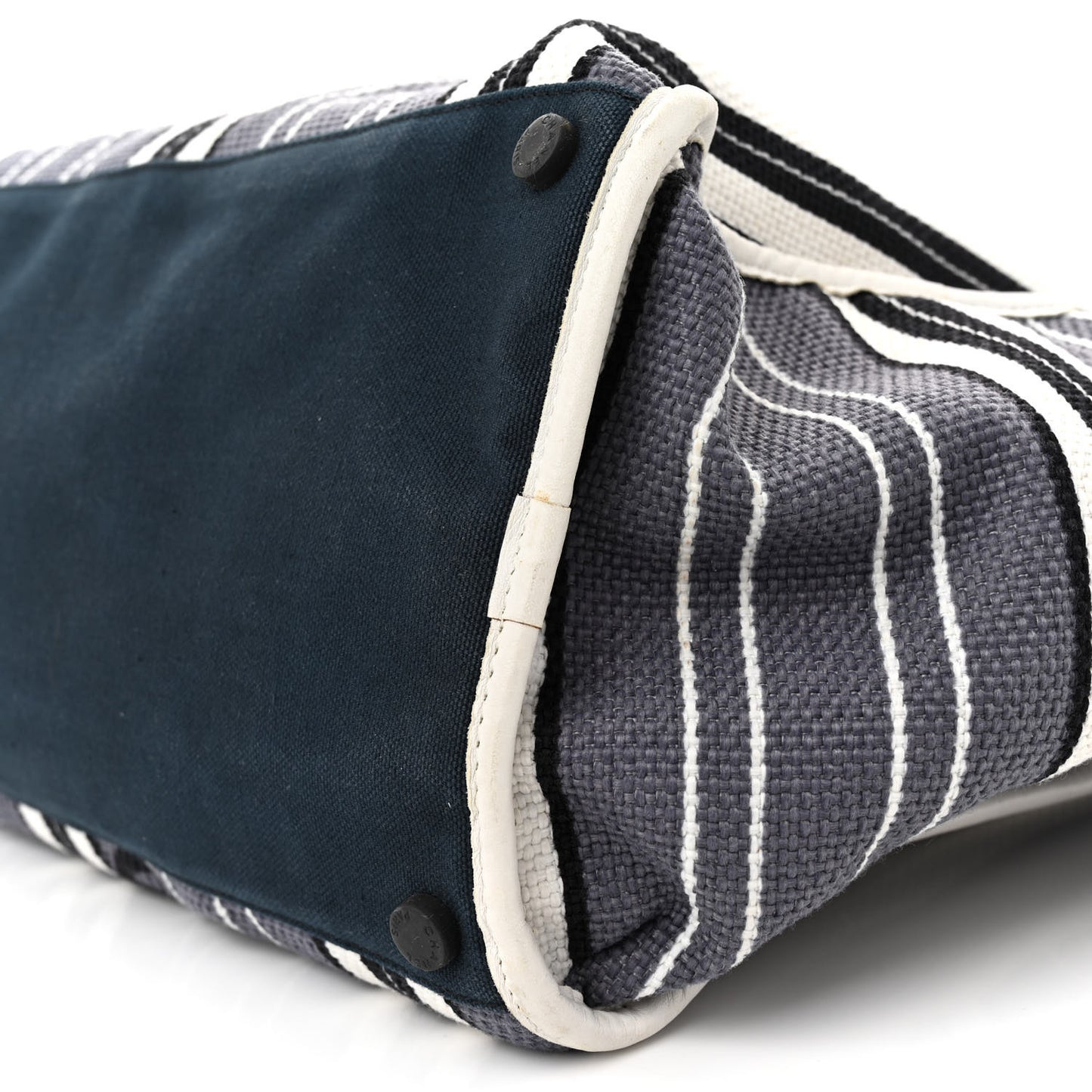Striped Canvas CC Tote Blue White Black
