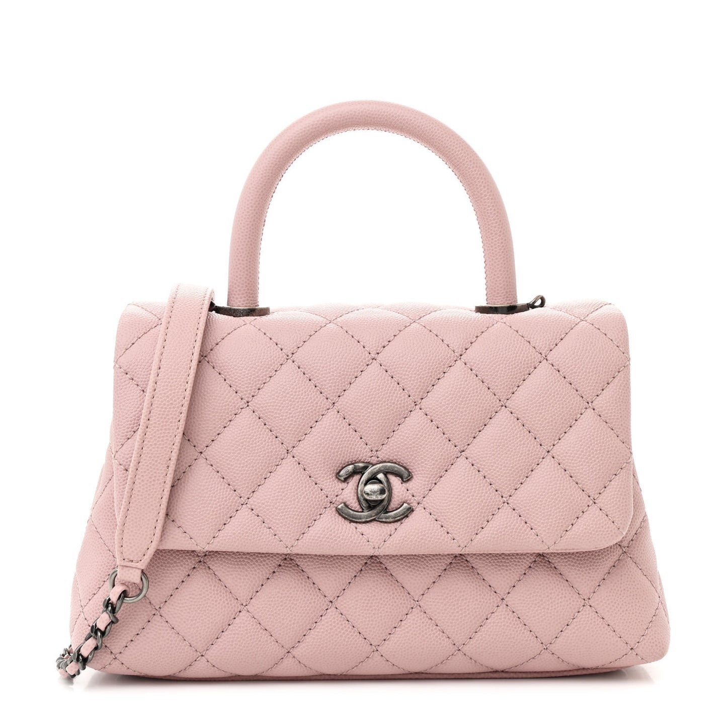 Caviar Quilted Mini Coco Handle Flap Pink
