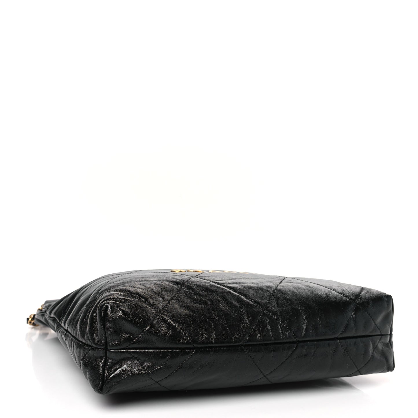 Shiny Calfskin Quilted Small Chanel 22 Black
