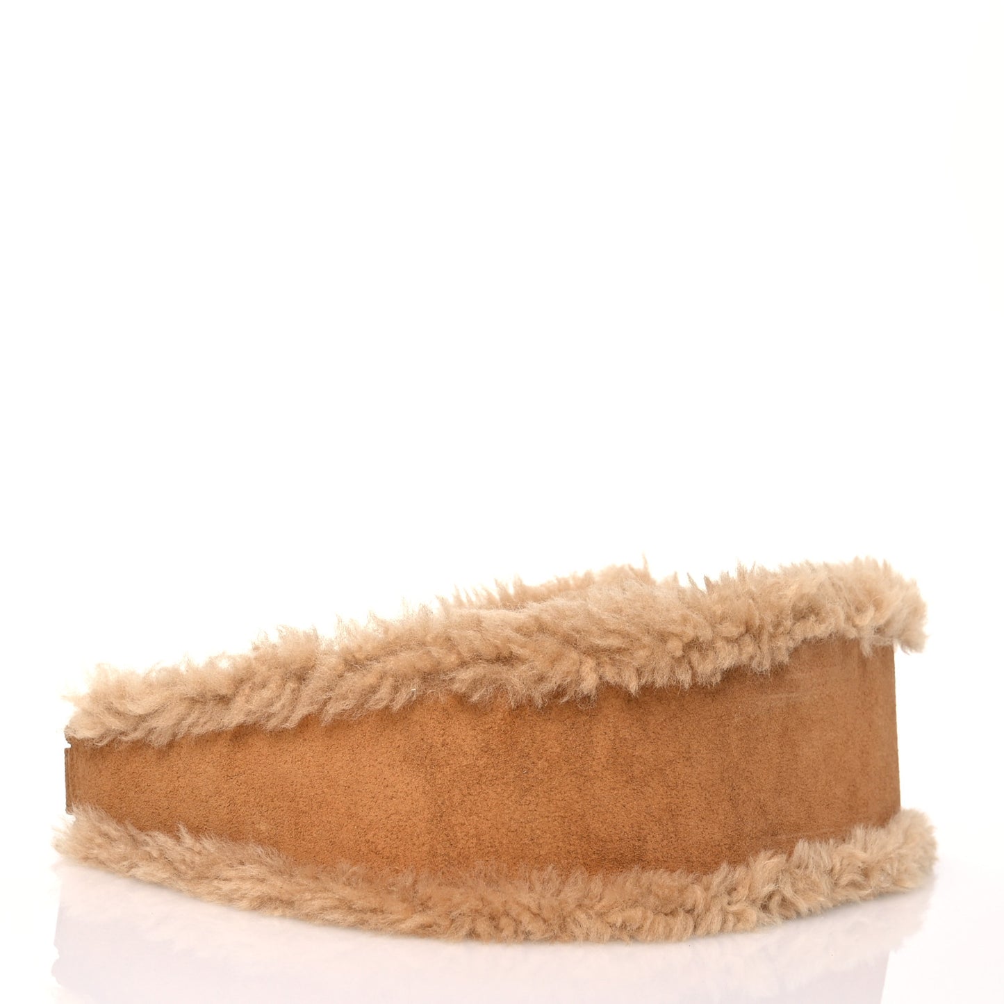 Suede Calfskin Shearling Medium Strap Ava Triomphe Shoulder Bag Tobacco