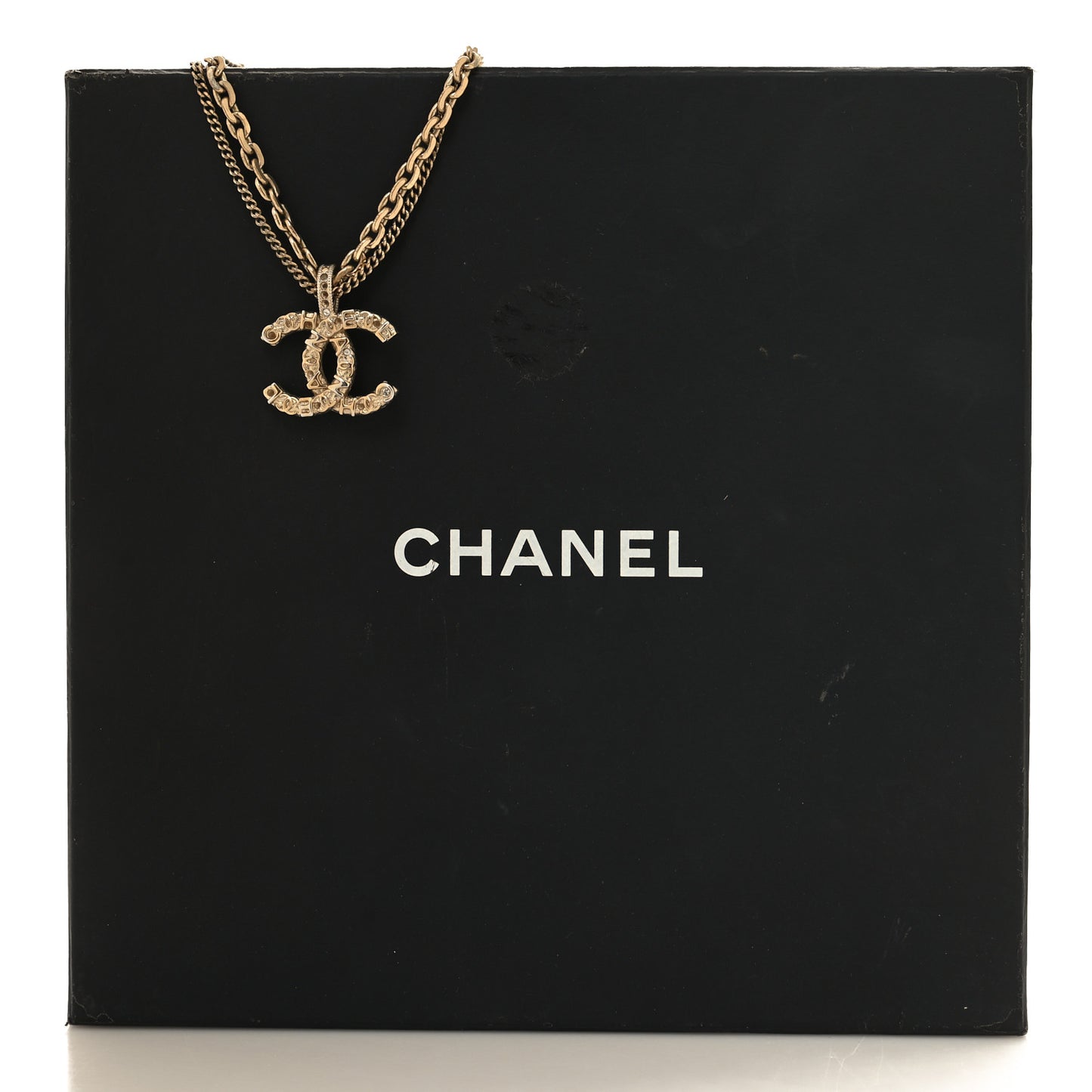 Crystal CC Multi Strand Chain Necklace Gold