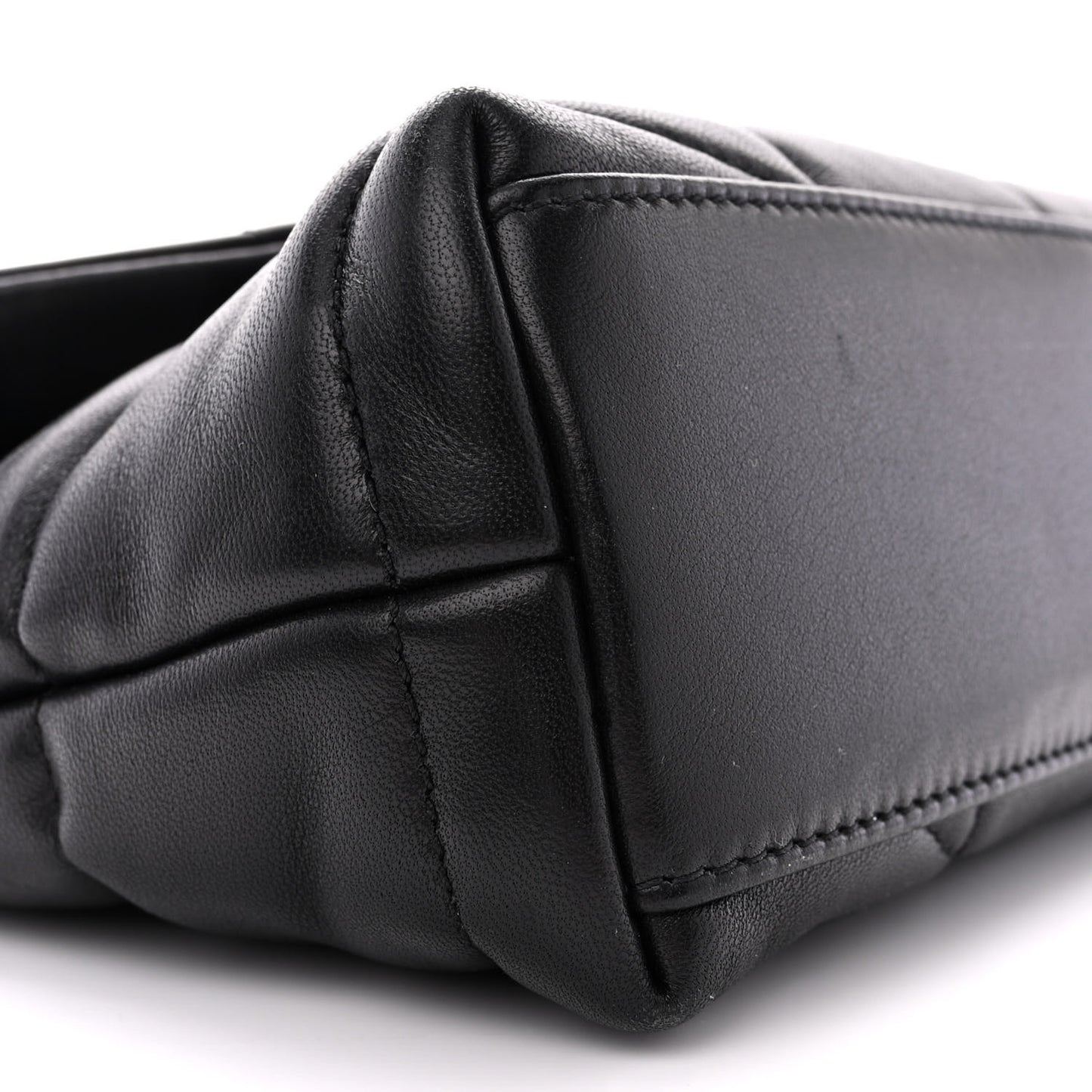 Lambskin Quilted Toy Loulou Puffer Monogram Chain Satchel Black