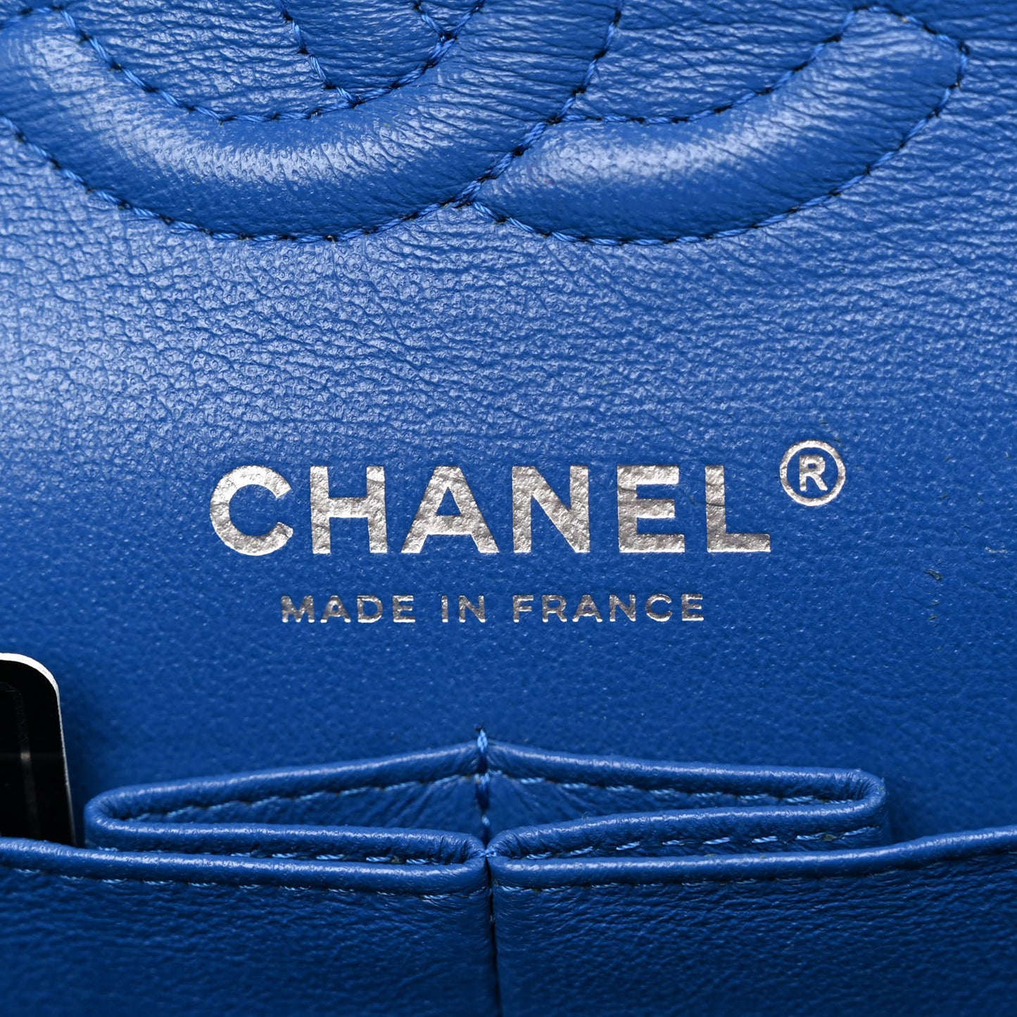 Lambskin Quilted Small Double Flap Blue