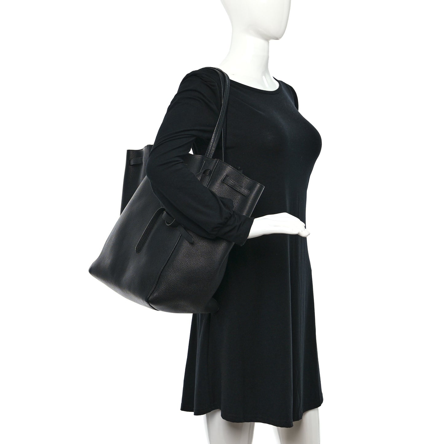 Soft Grained Calfskin Medium Belt Cabas Phantom Black