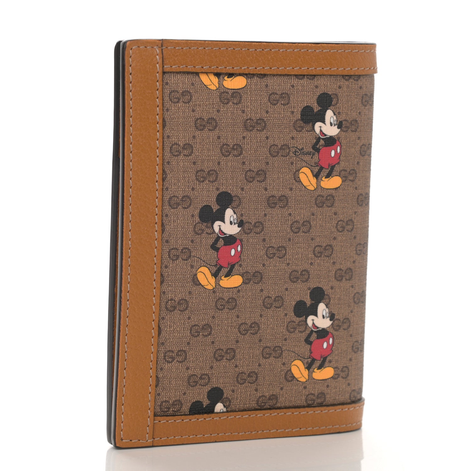 Gucci X DISNEY Mini Vintage GG Supreme Monogram Mickey Mouse Passport Holder Beige Vintage Sun Oil 3 of 8