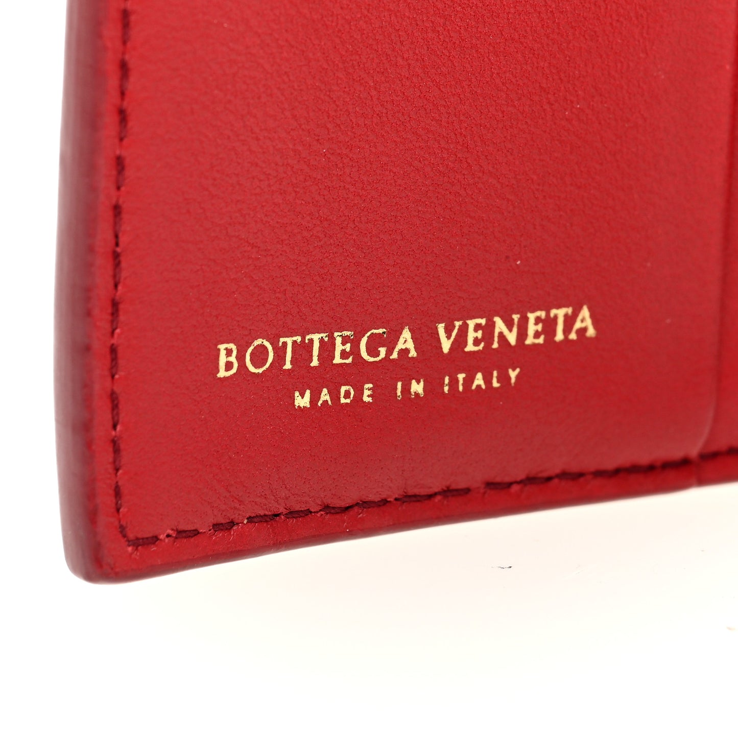 Nappa Intrecciato Tri-Fold Wallet Red